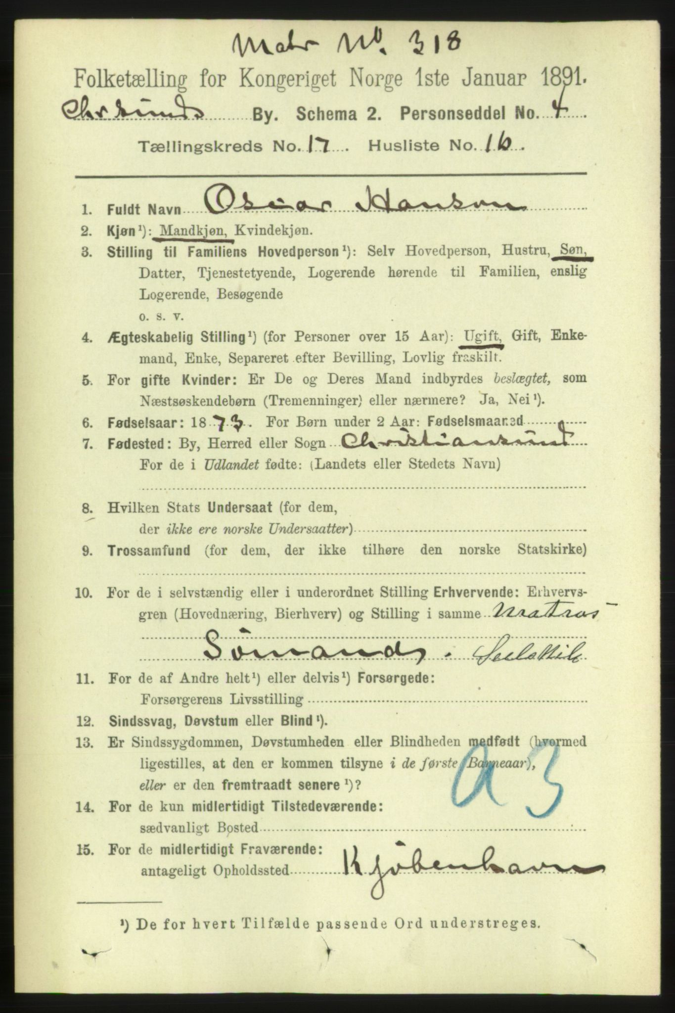 RA, 1891 census for 1503 Kristiansund, 1891, p. 11770