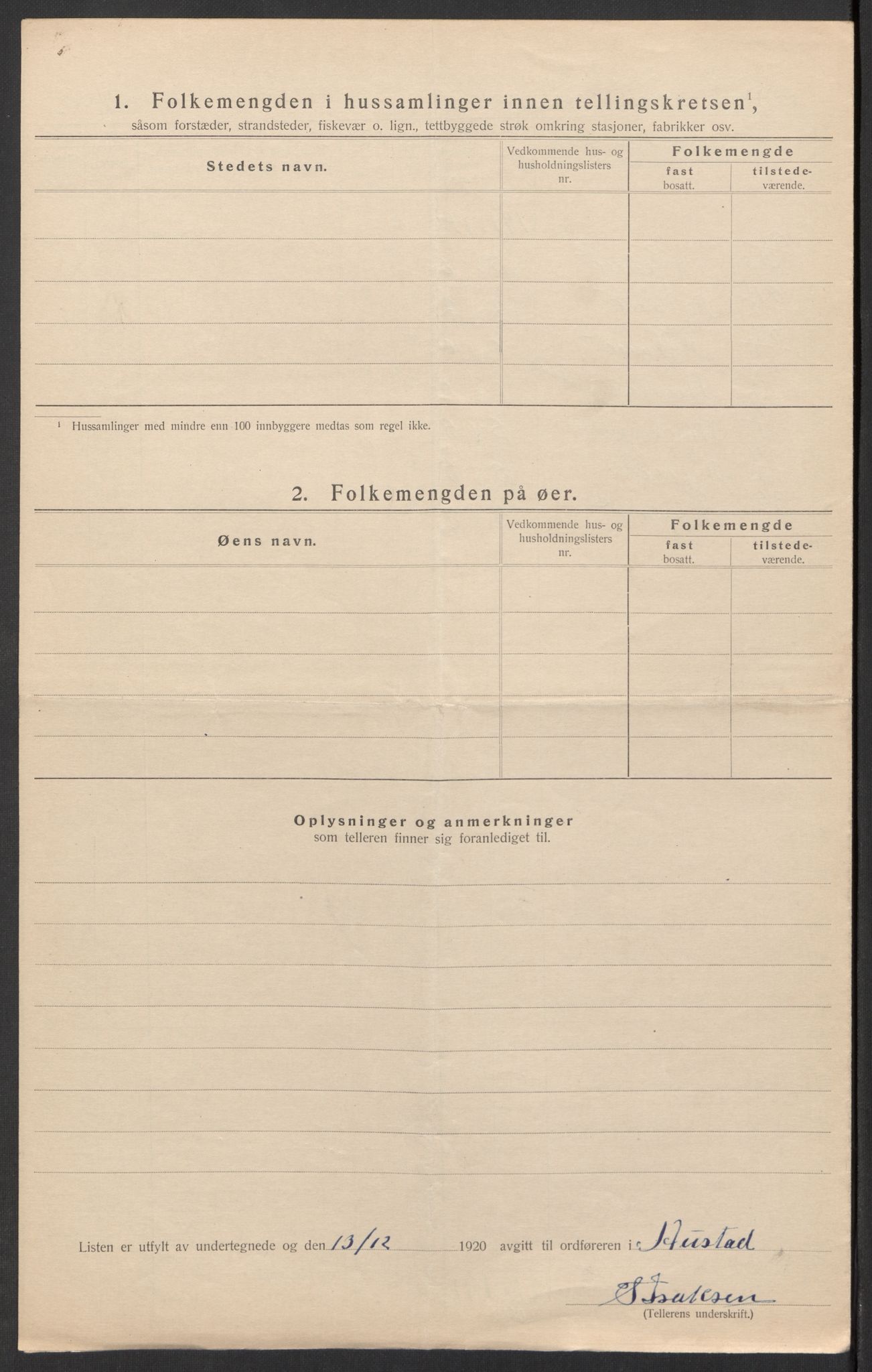 SAK, 1920 census for Austad, 1920, p. 28