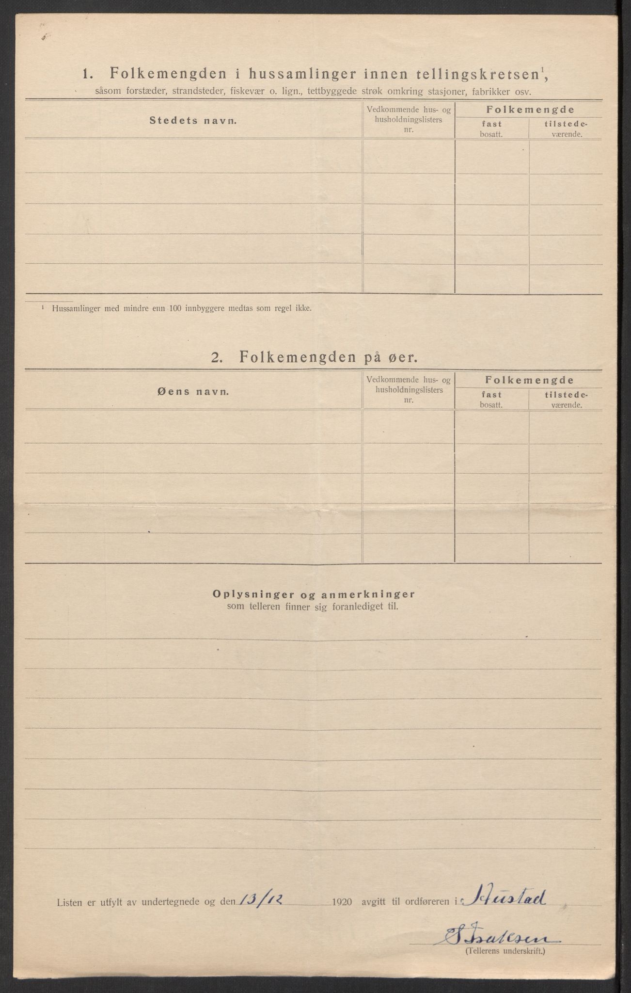 SAK, 1920 census for Austad, 1920, p. 28