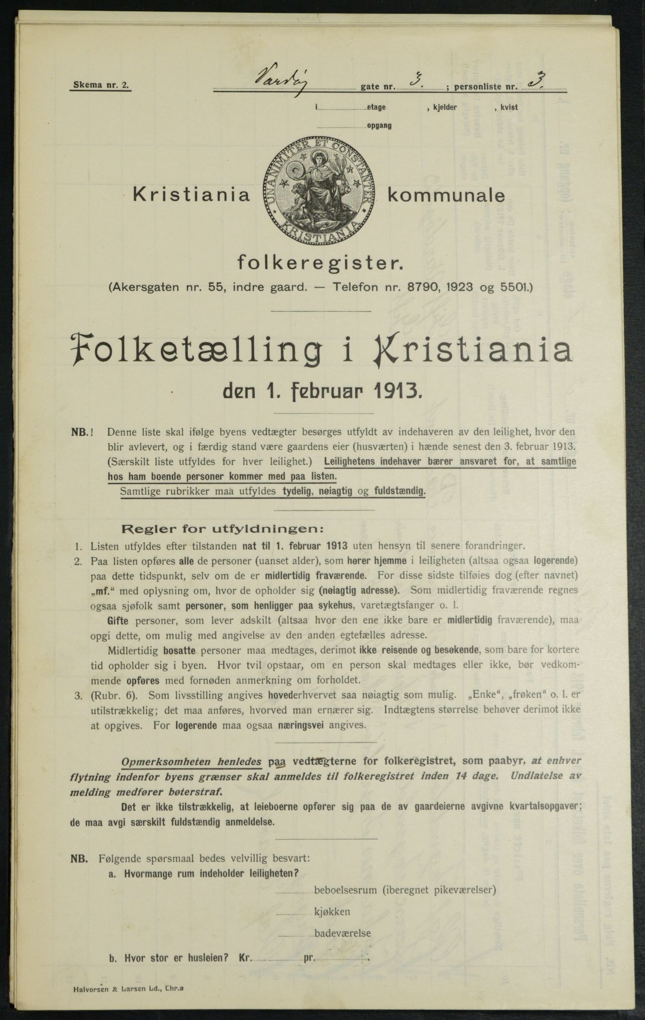 OBA, Municipal Census 1913 for Kristiania, 1913, p. 121738