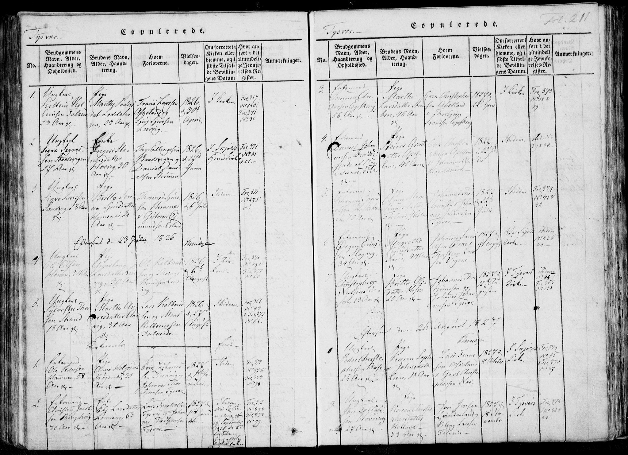 Skjold sokneprestkontor, AV/SAST-A-101847/H/Ha/Haa/L0004: Parish register (official) no. A 4 /1, 1815-1830, p. 211