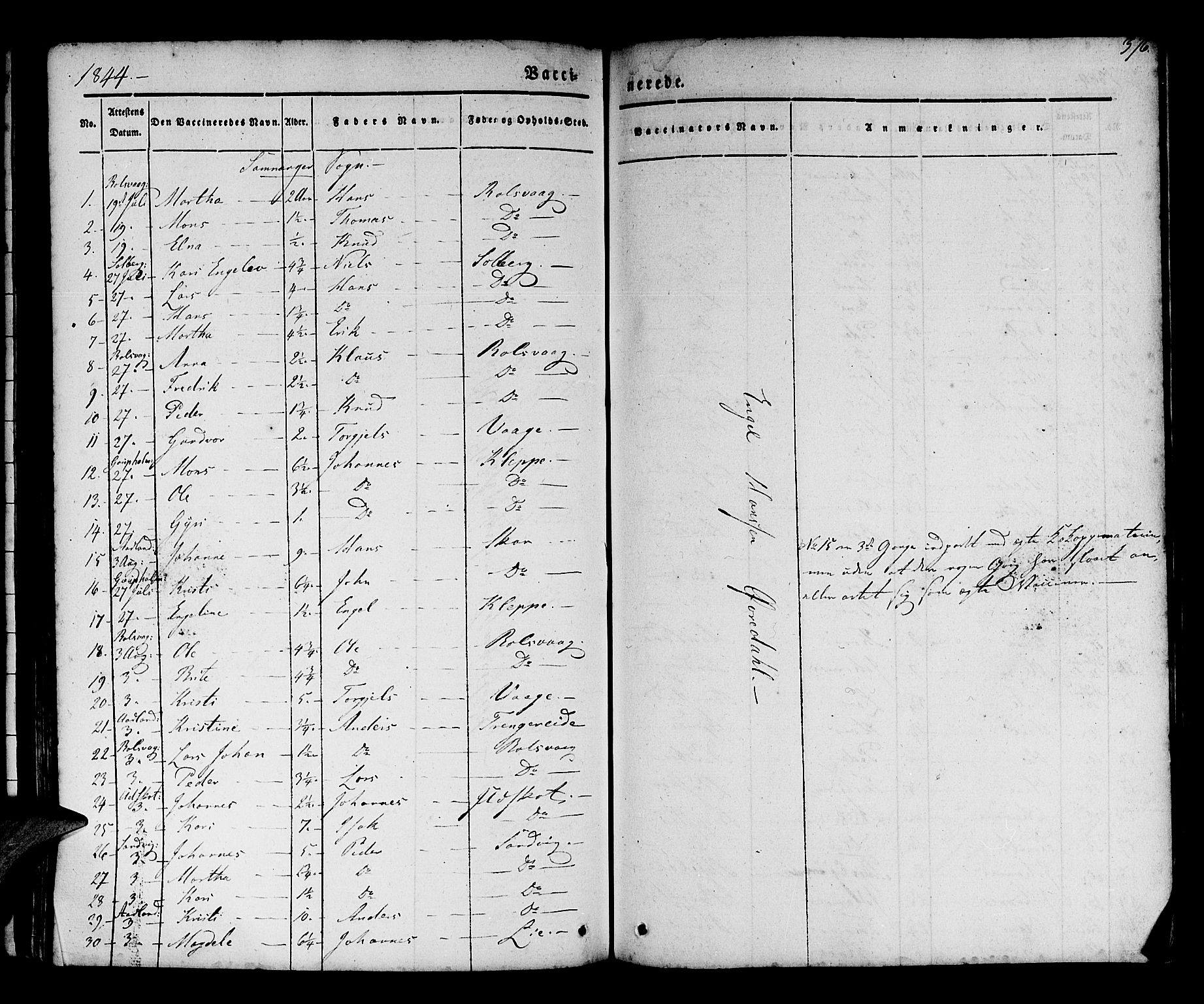 Os sokneprestembete, SAB/A-99929: Parish register (official) no. A 15, 1839-1851, p. 376