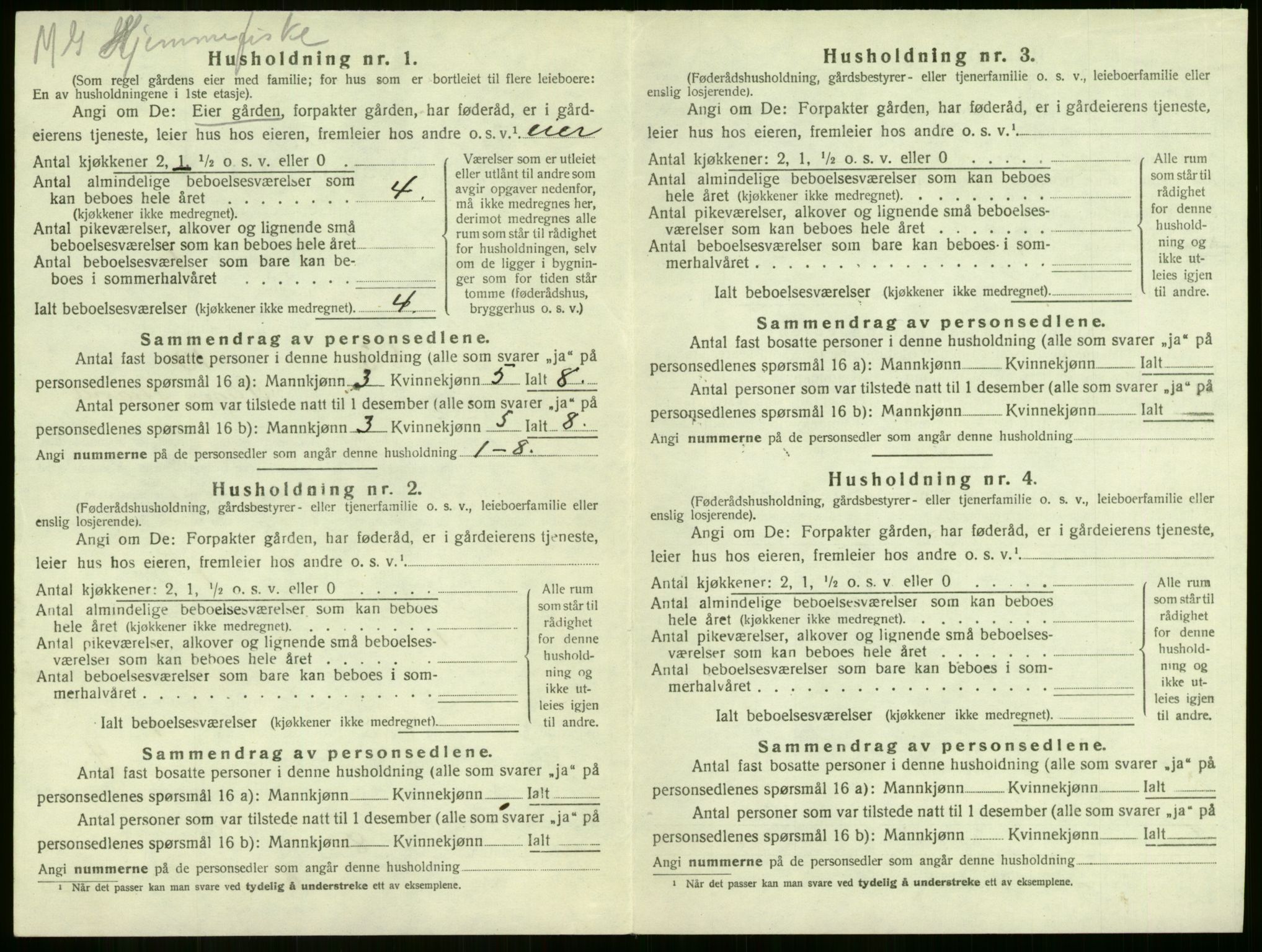 SAKO, 1920 census for Sandeherred, 1920, p. 1940