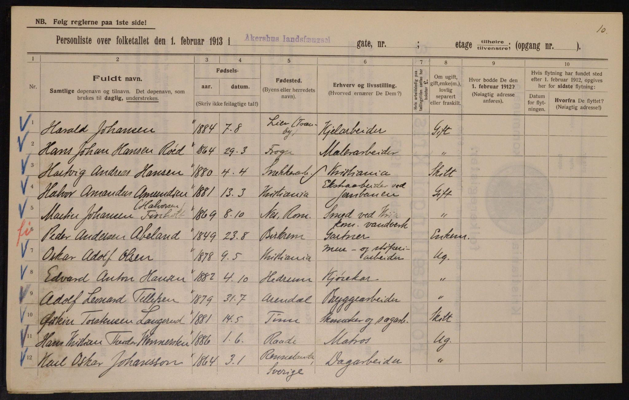 OBA, Municipal Census 1913 for Kristiania, 1913, p. 24220