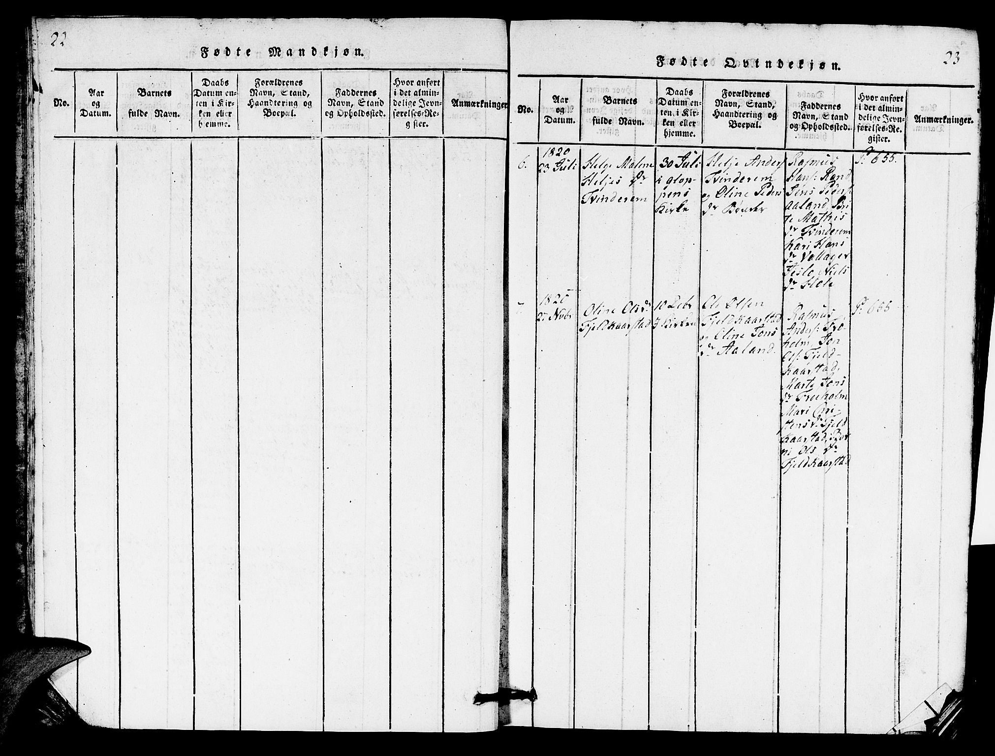 Innvik sokneprestembete, AV/SAB-A-80501: Parish register (copy) no. C 1, 1816-1820, p. 22-23