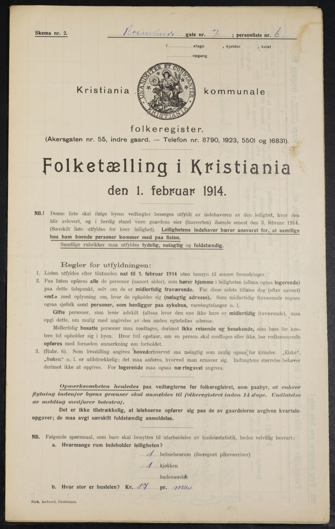 OBA, Municipal Census 1914 for Kristiania, 1914, p. 83894