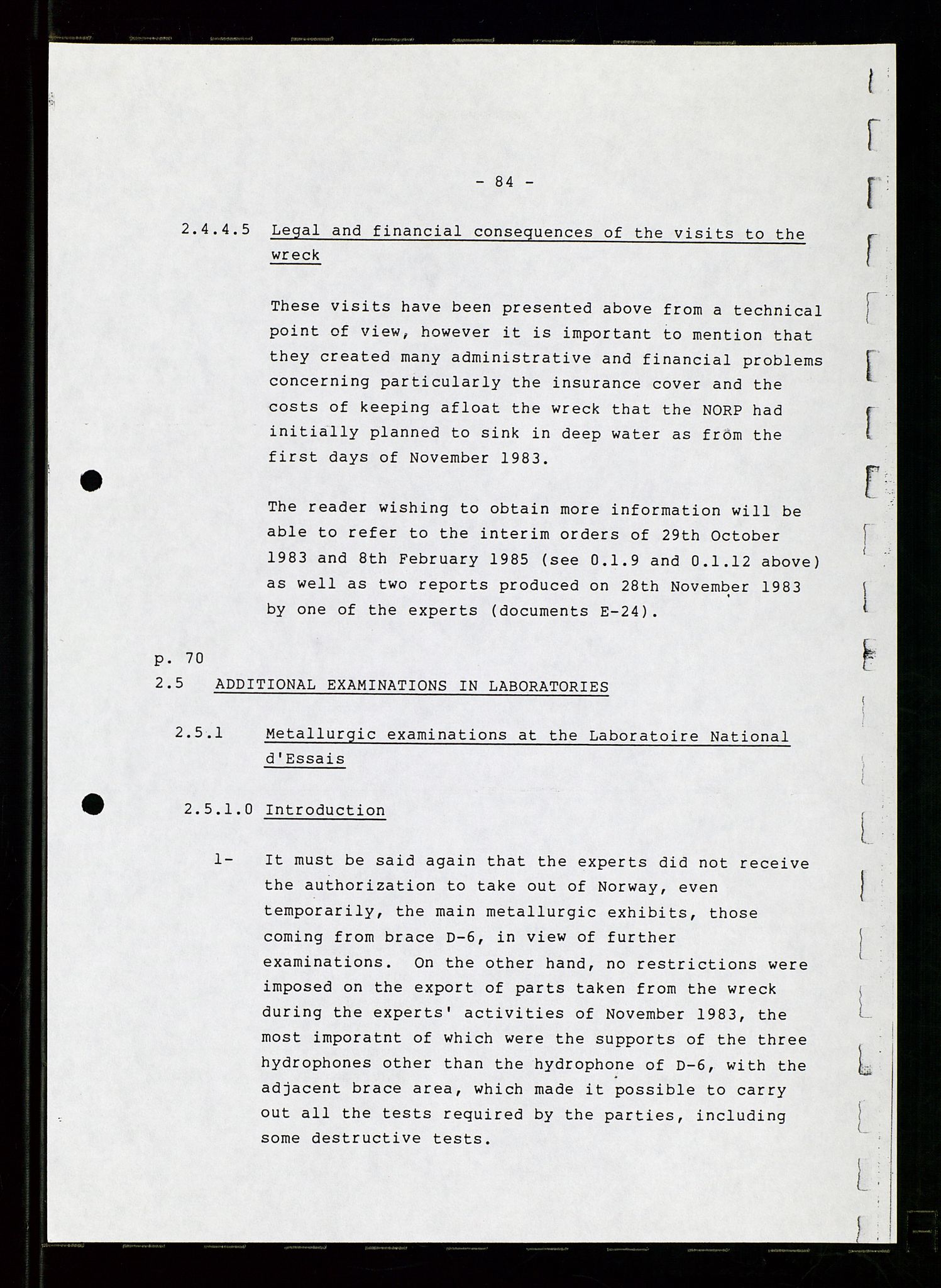 Pa 1503 - Stavanger Drilling AS, AV/SAST-A-101906/Da/L0007: Alexander L. Kielland - Rettssak i Paris, 1982-1988, p. 84