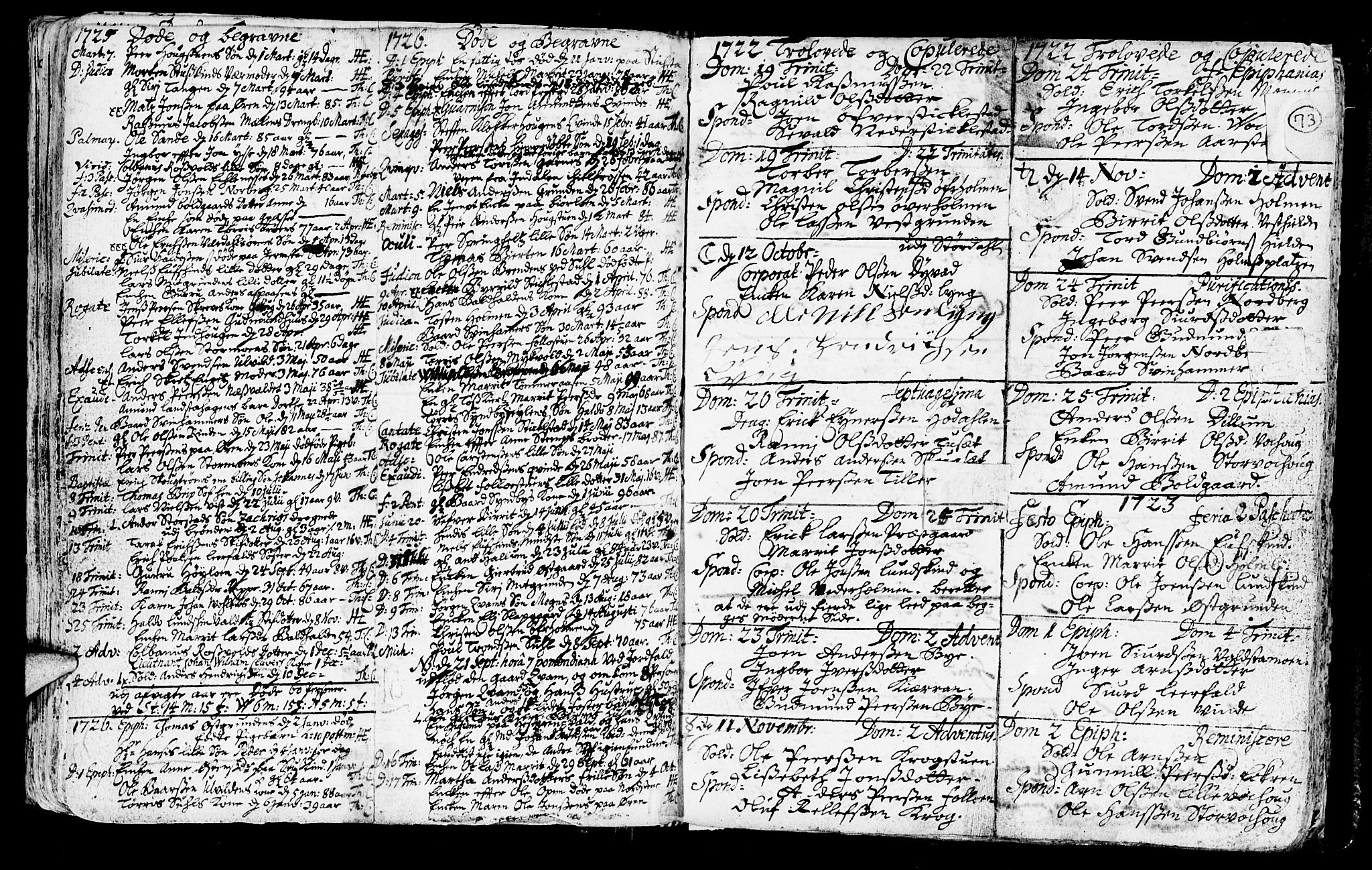 Ministerialprotokoller, klokkerbøker og fødselsregistre - Nord-Trøndelag, SAT/A-1458/723/L0230: Parish register (official) no. 723A01, 1705-1747, p. 73