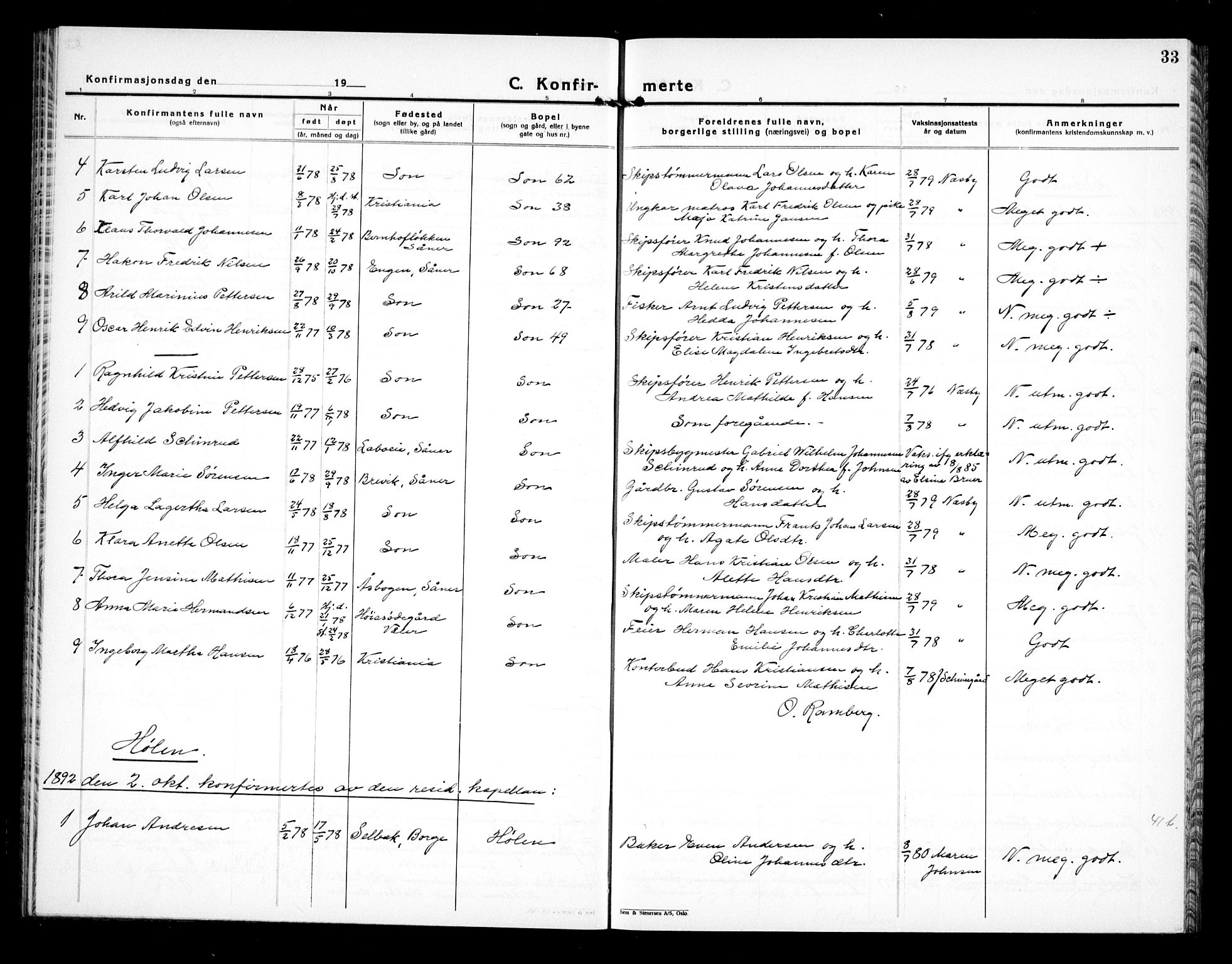 Vestby prestekontor Kirkebøker, SAO/A-10893/G/Gb/L0001: Parish register (copy) no. II 1, 1878-1905, p. 33