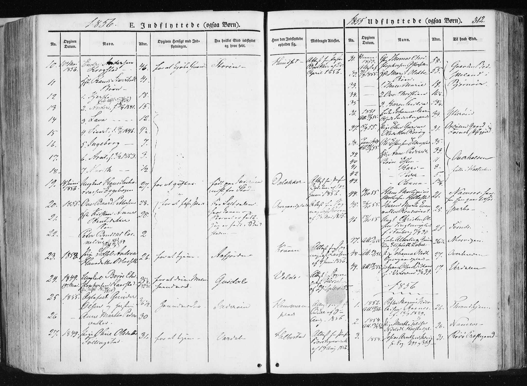 Ministerialprotokoller, klokkerbøker og fødselsregistre - Nord-Trøndelag, SAT/A-1458/741/L0393: Parish register (official) no. 741A07, 1849-1863, p. 312