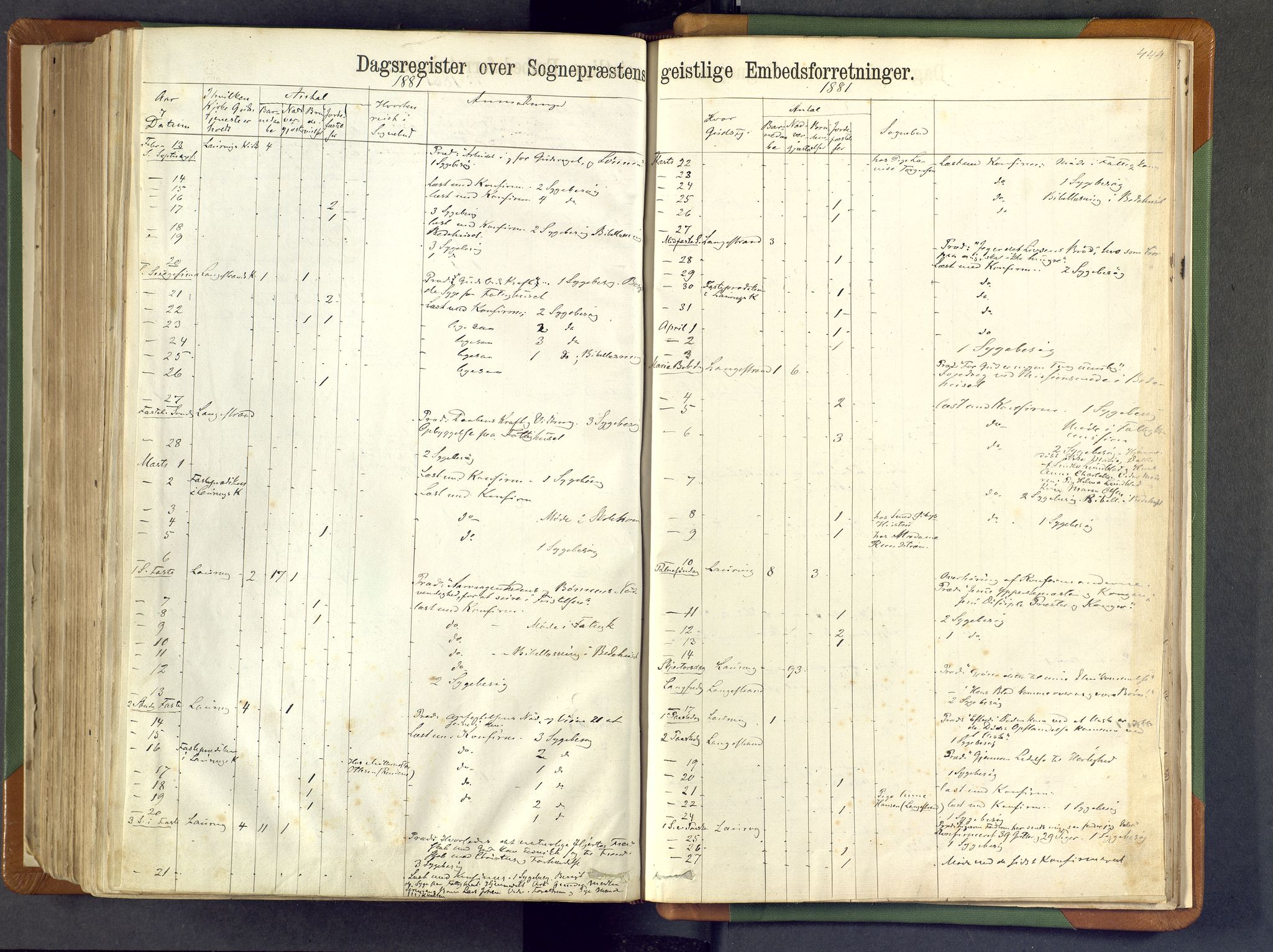 Larvik kirkebøker, AV/SAKO-A-352/F/Fa/L0007: Parish register (official) no. I 7, 1871-1883, p. 444