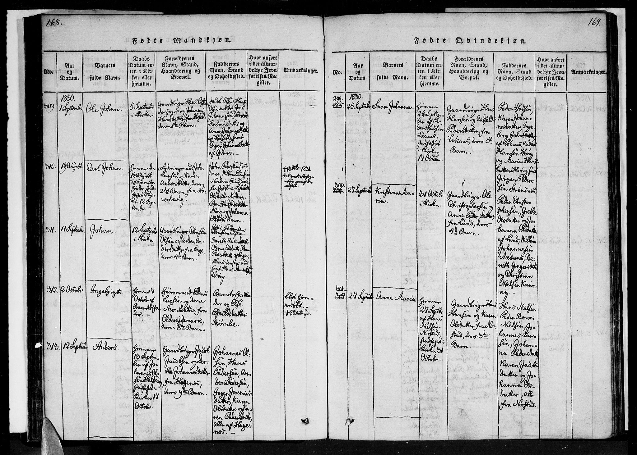 Ministerialprotokoller, klokkerbøker og fødselsregistre - Nordland, SAT/A-1459/852/L0736: Parish register (official) no. 852A06, 1820-1833, p. 168-169