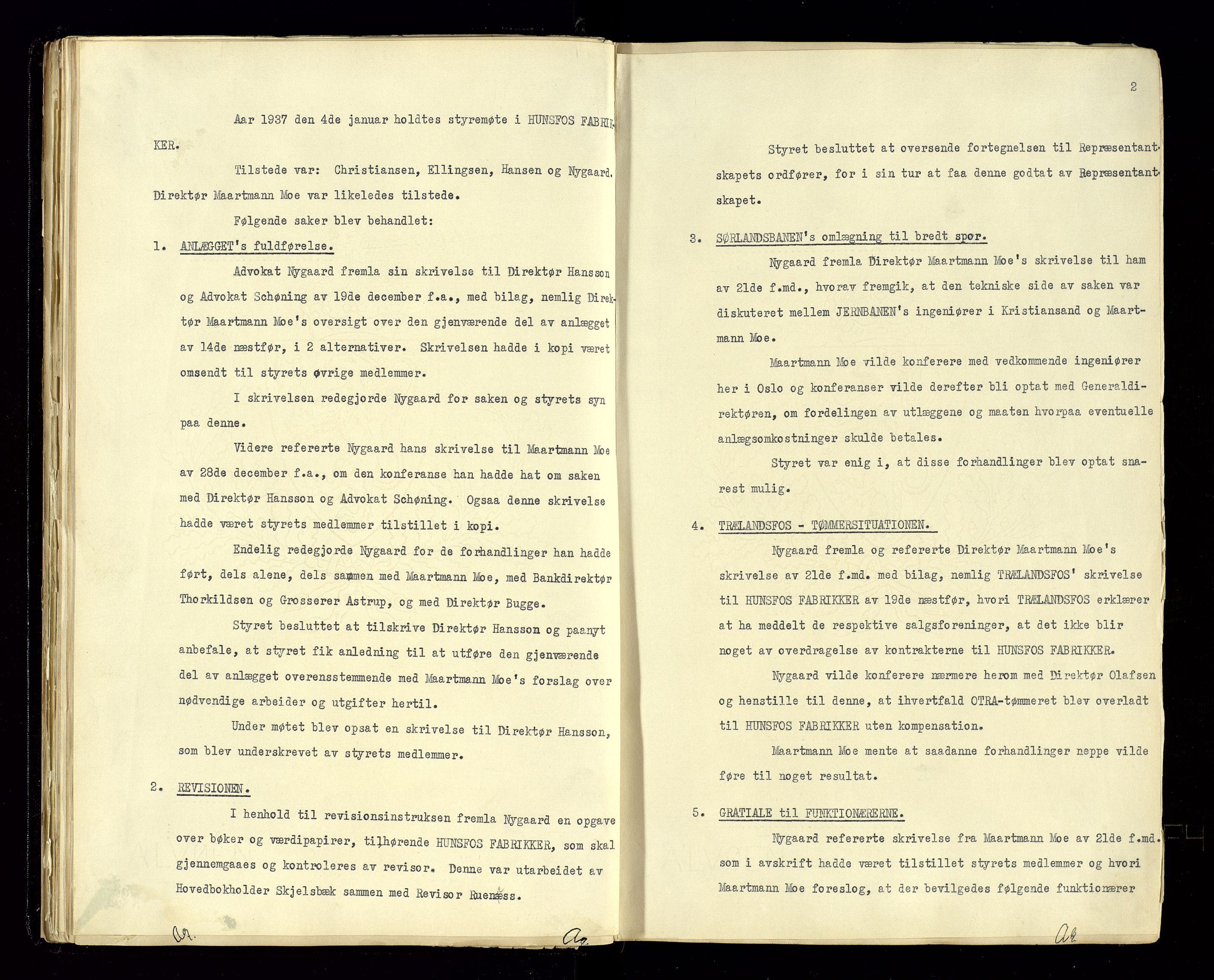 Hunsfos fabrikker, SAK/D/1440/02/L0005: Referatprotokoll fra styremøter, 1934-1938, p. 34