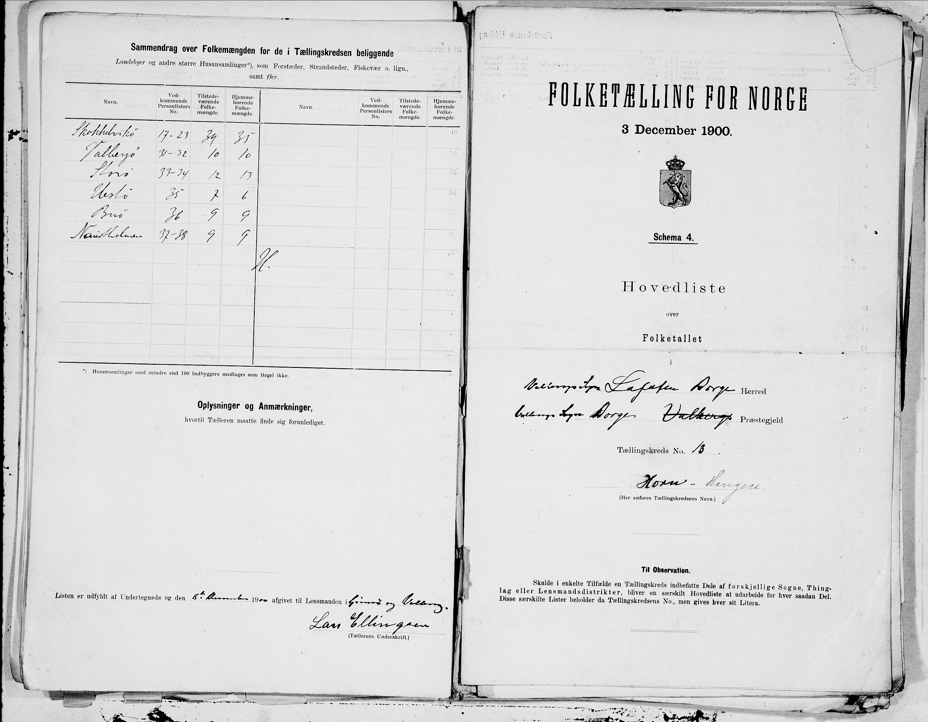 SAT, 1900 census for Borge, 1900, p. 26