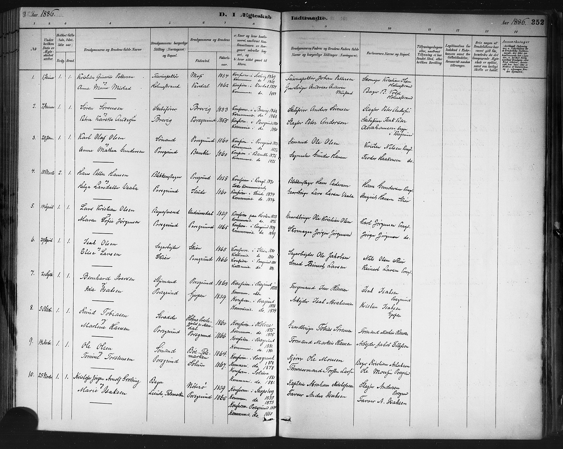 Porsgrunn kirkebøker , SAKO/A-104/G/Gb/L0005: Parish register (copy) no. II 5, 1883-1915, p. 352