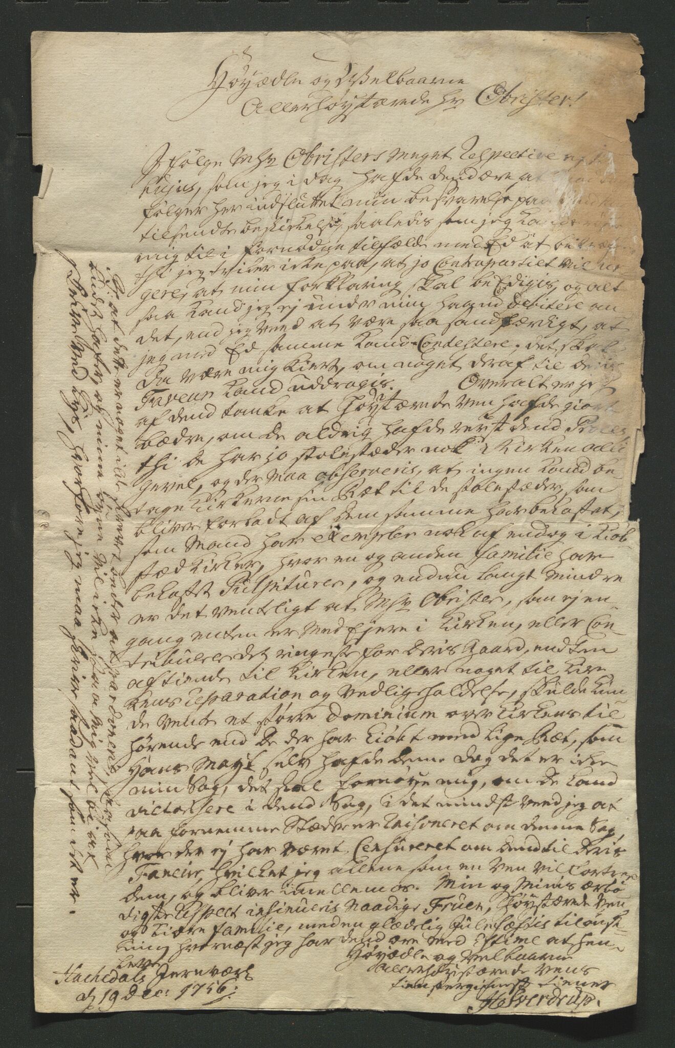 Åker i Vang, Hedmark, og familien Todderud, AV/SAH-ARK-010/J/Jc/L0002: Korrespondanse, 1753-1762, p. 110