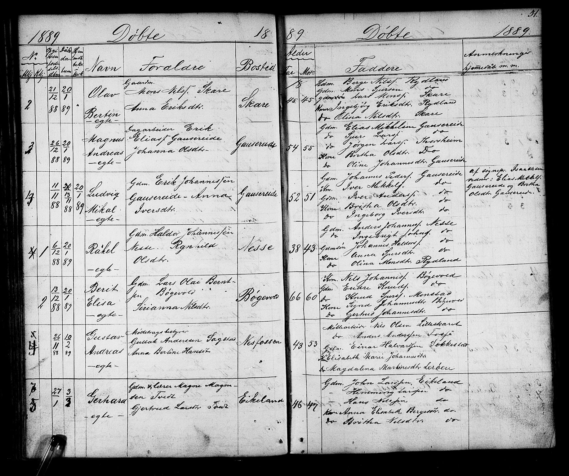 Alversund Sokneprestembete, SAB/A-73901/H/Ha/Hab: Parish register (copy) no. D 2, 1851-1889, p. 51