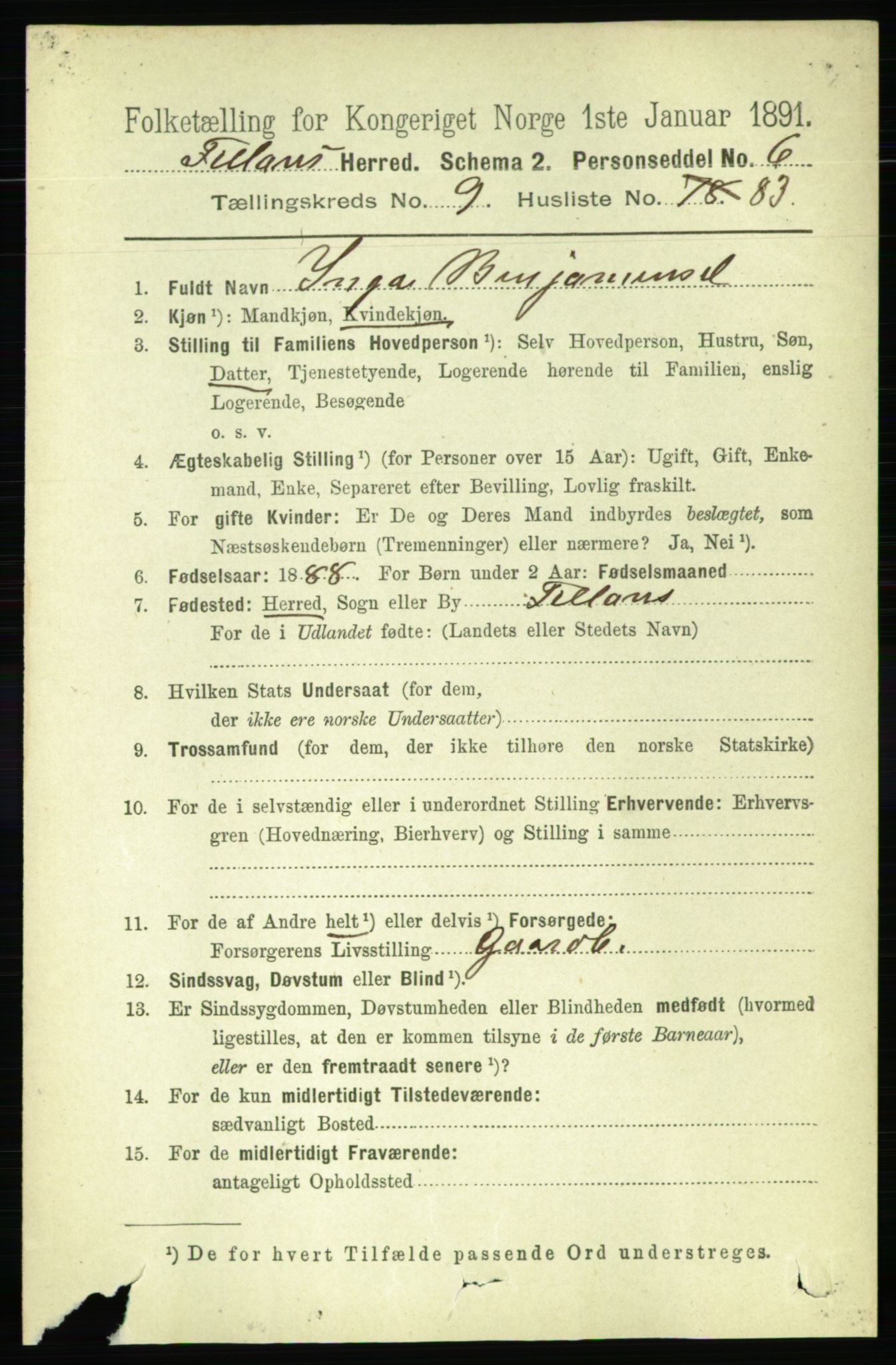 RA, 1891 census for 1616 Fillan, 1891, p. 2552