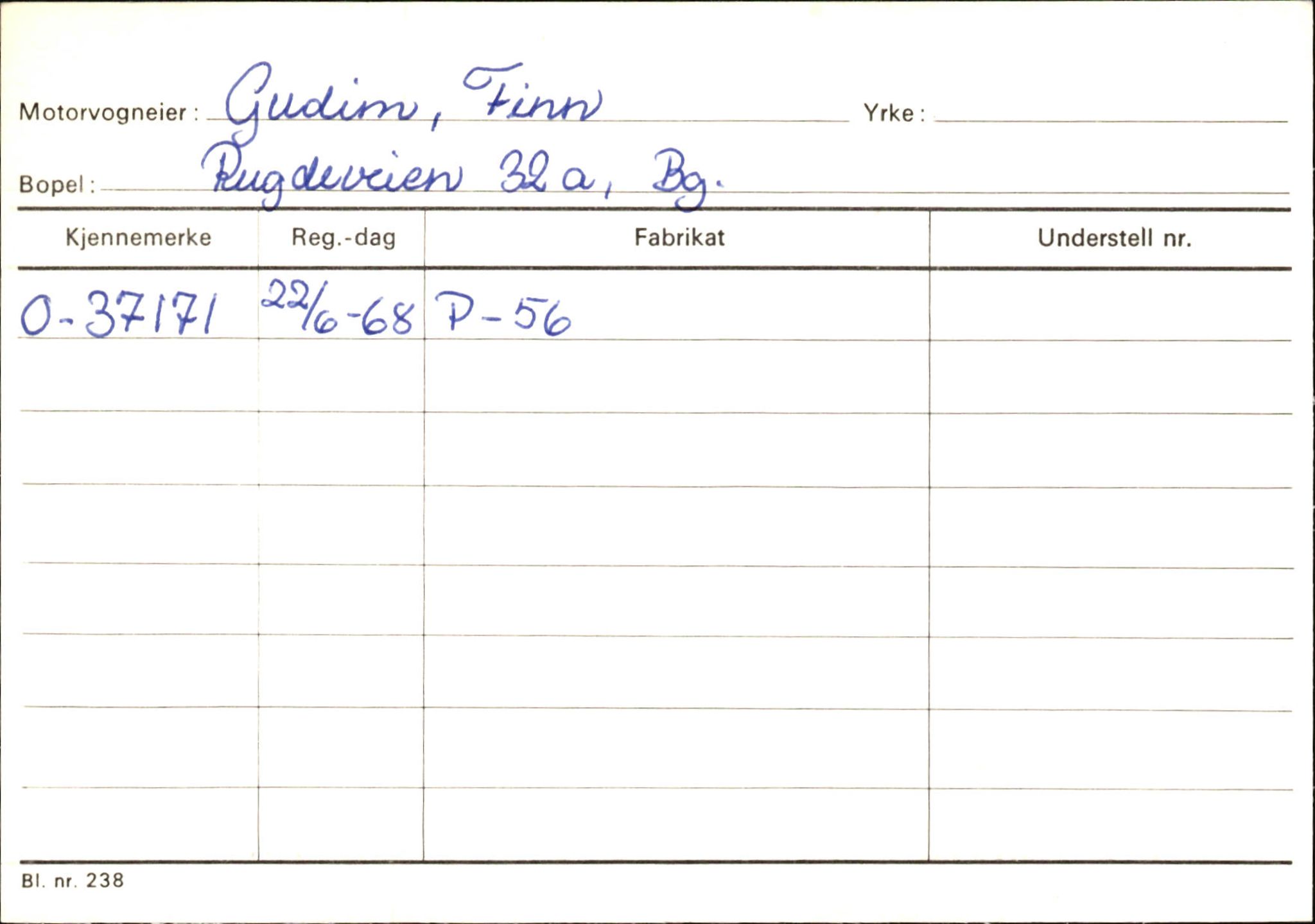 Statens vegvesen, Hordaland vegkontor, AV/SAB-A-5201/2/Hb/L0011: O-eierkort G-H, 1920-1971, p. 11