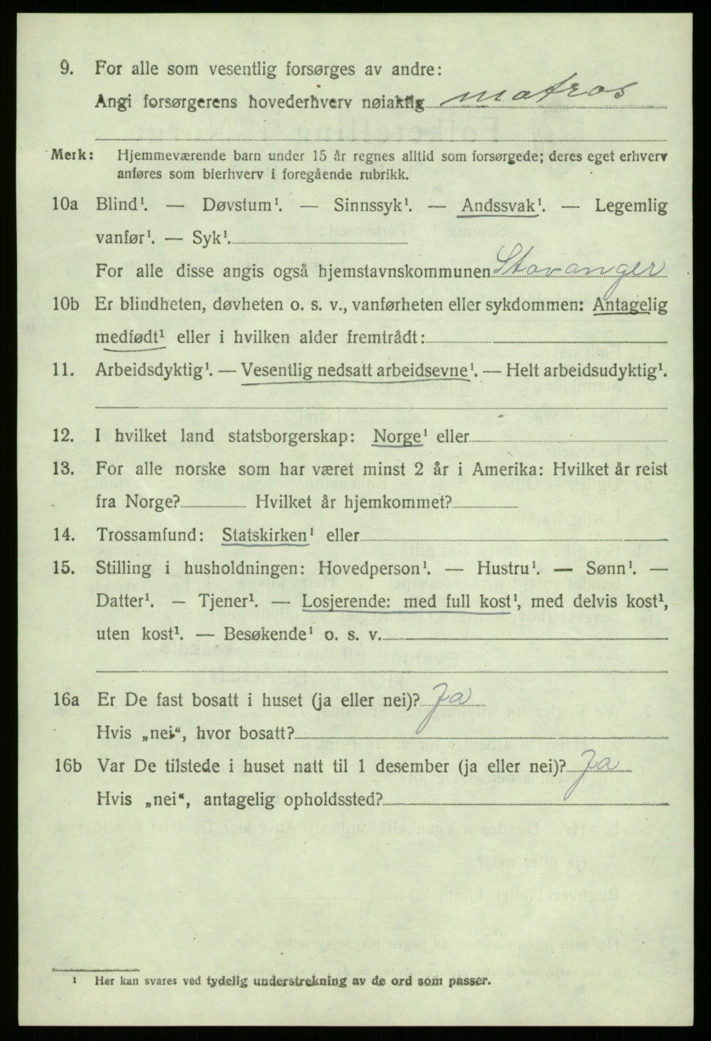 SAB, 1920 census for Fana, 1920, p. 6274