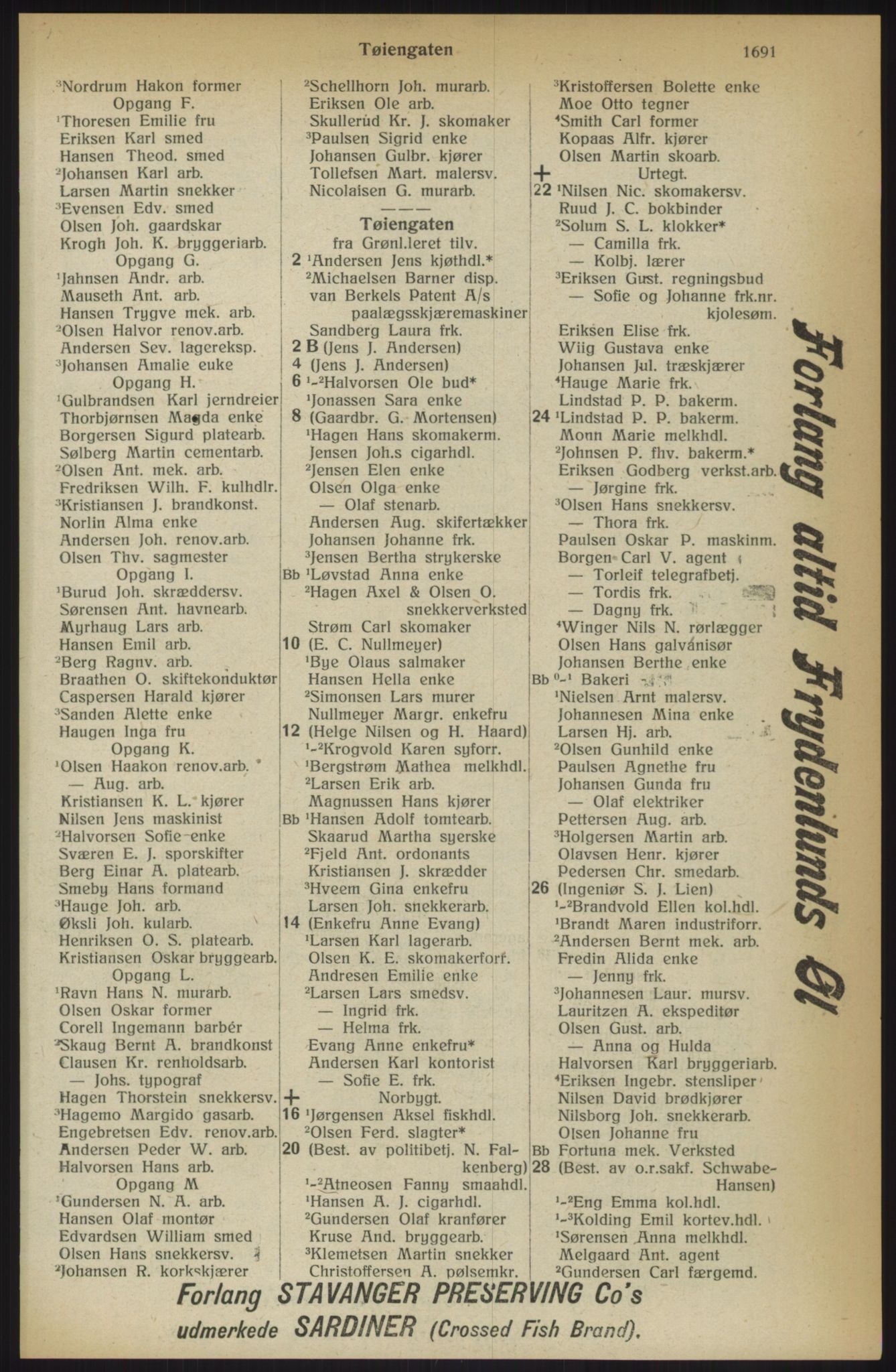 Kristiania/Oslo adressebok, PUBL/-, 1914, p. 1691