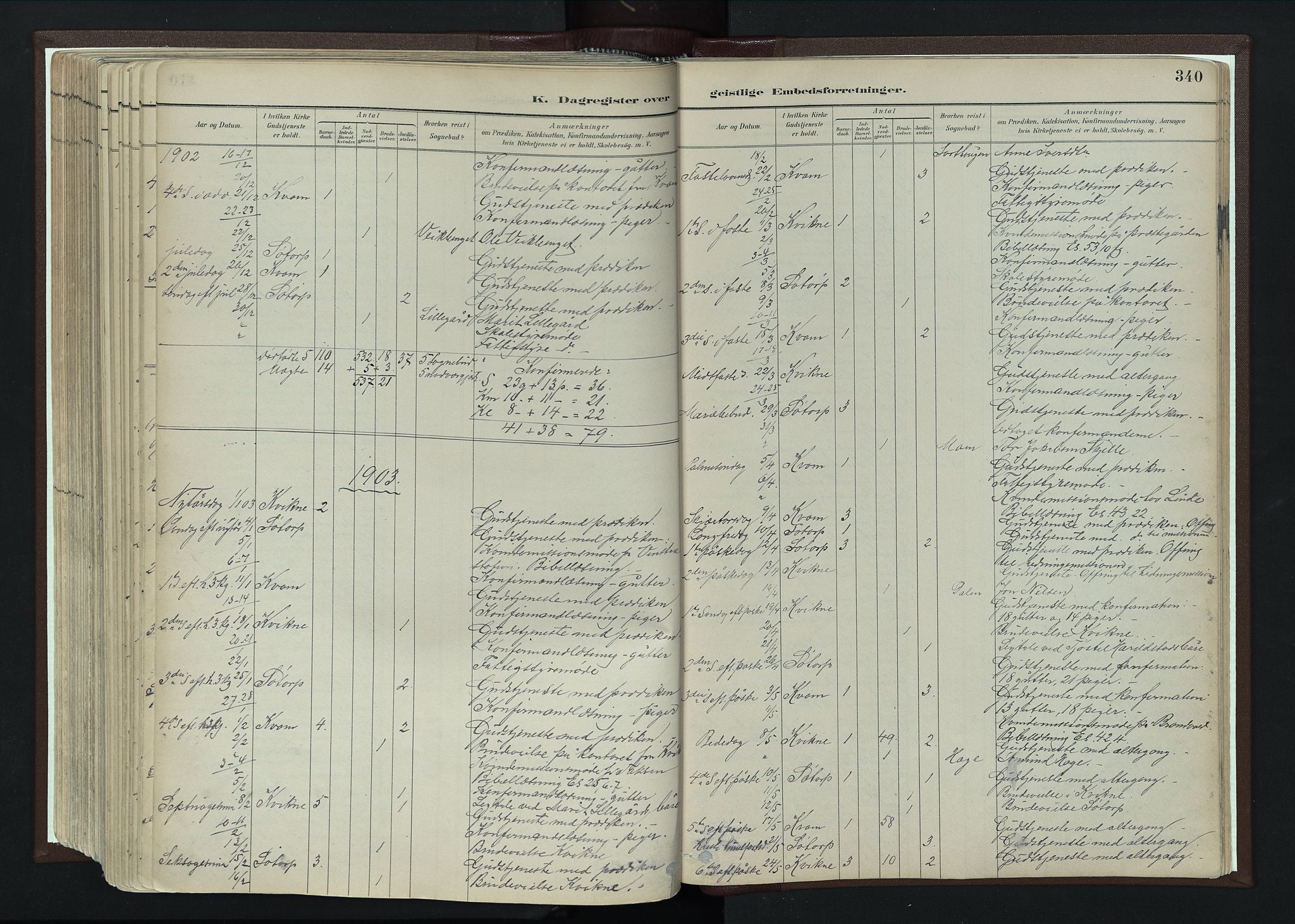 Nord-Fron prestekontor, AV/SAH-PREST-080/H/Ha/Haa/L0004: Parish register (official) no. 4, 1884-1914, p. 340