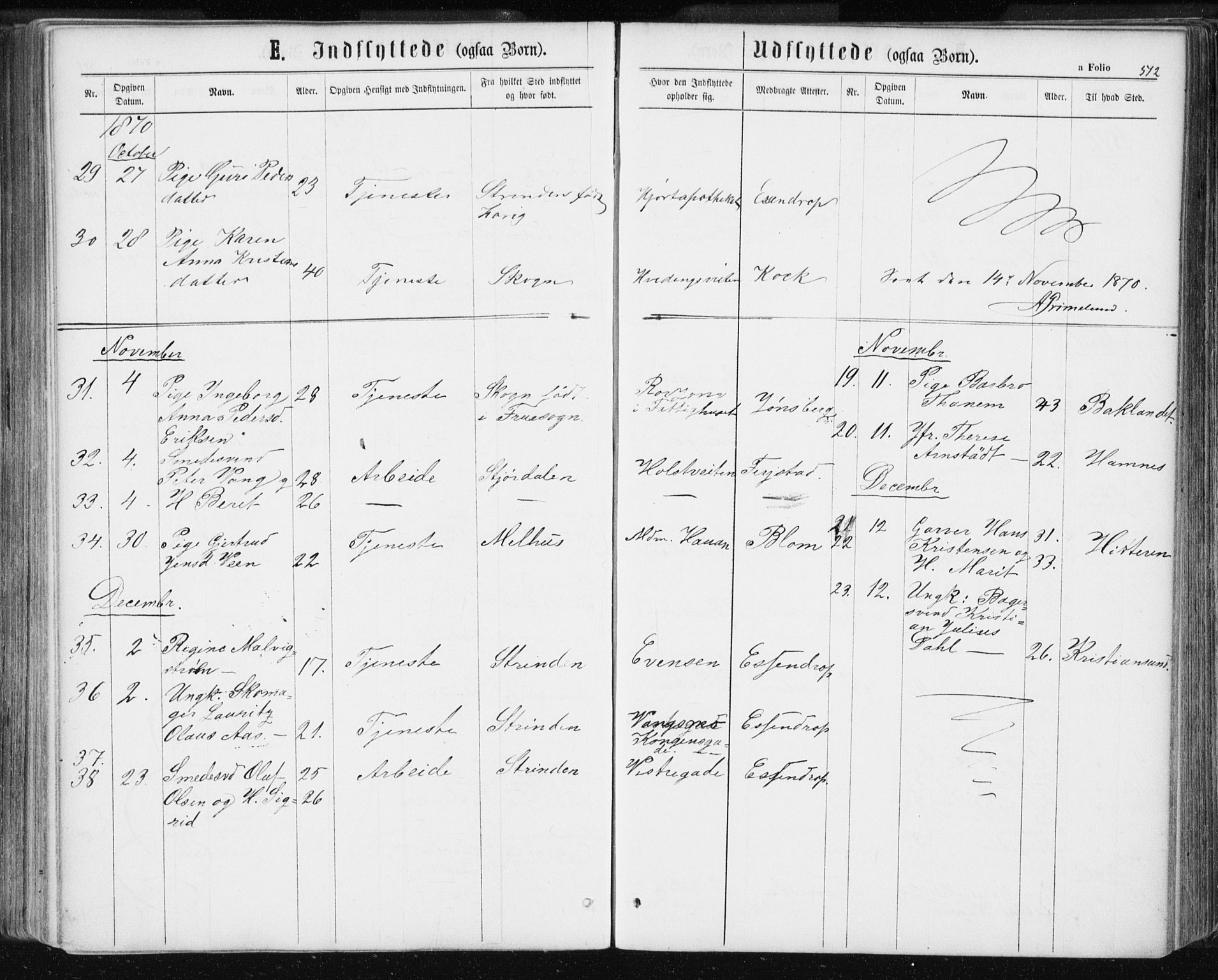 Ministerialprotokoller, klokkerbøker og fødselsregistre - Sør-Trøndelag, AV/SAT-A-1456/601/L0055: Parish register (official) no. 601A23, 1866-1877, p. 512