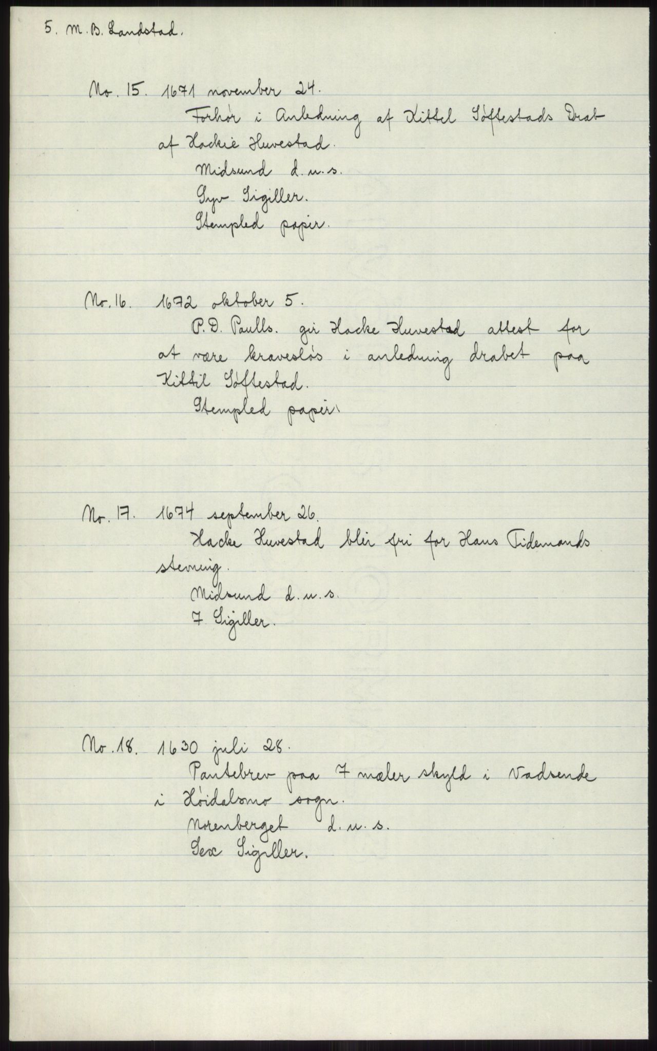 Samlinger til kildeutgivelse, Diplomavskriftsamlingen, AV/RA-EA-4053/H/Ha, p. 3815