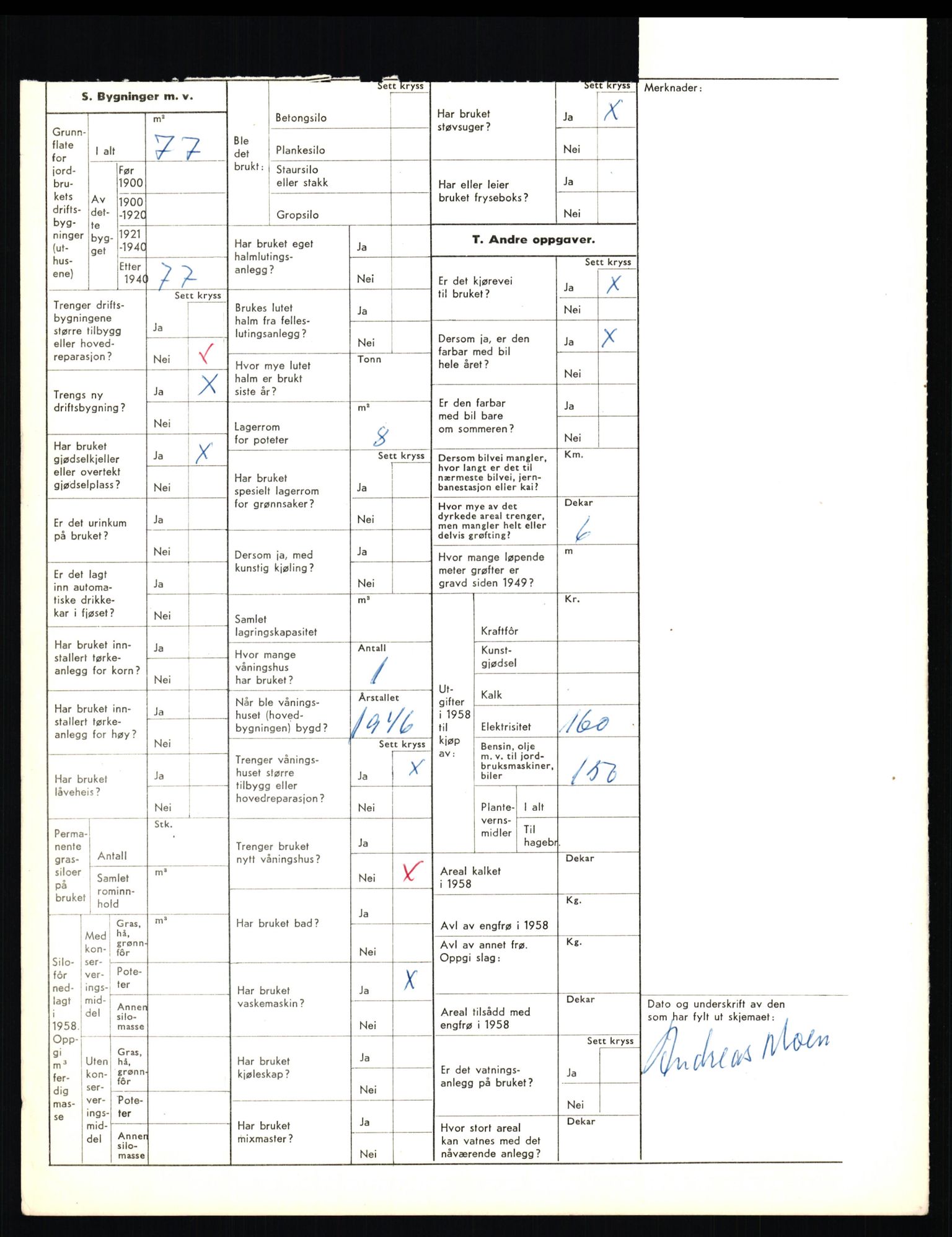 Statistisk sentralbyrå, Næringsøkonomiske emner, Jordbruk, skogbruk, jakt, fiske og fangst, AV/RA-S-2234/G/Gd/L0656: Troms: 1924 Målselv (kl. 0-3) og 1925 Sørreisa, 1959, p. 1469