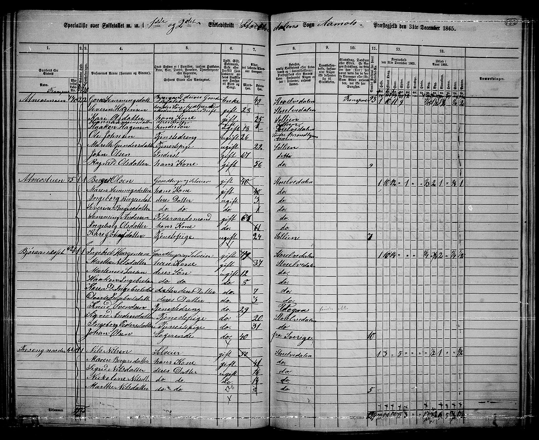 RA, 1865 census for Åmot, 1865, p. 132