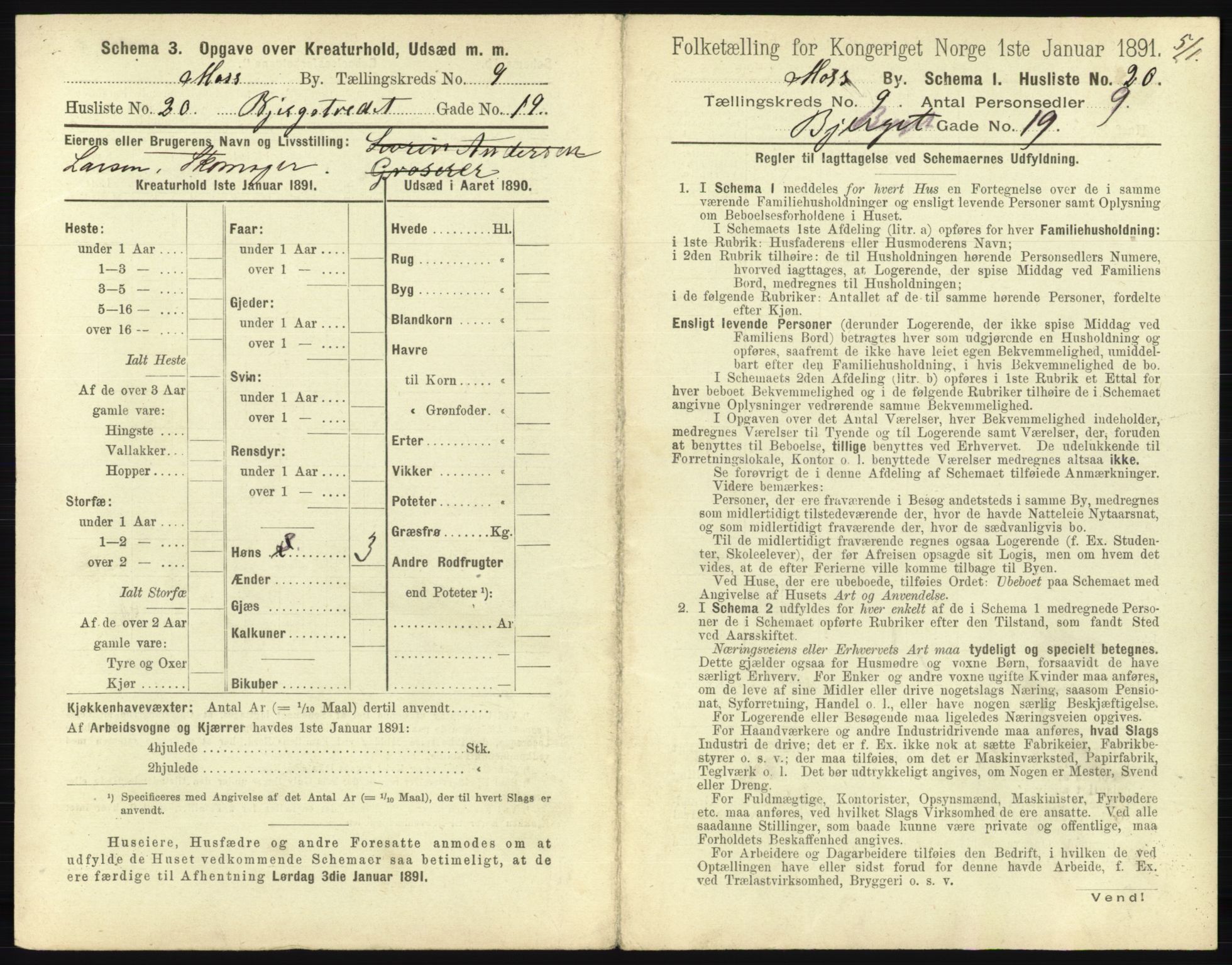 RA, 1891 census for 0104 Moss, 1891, p. 680