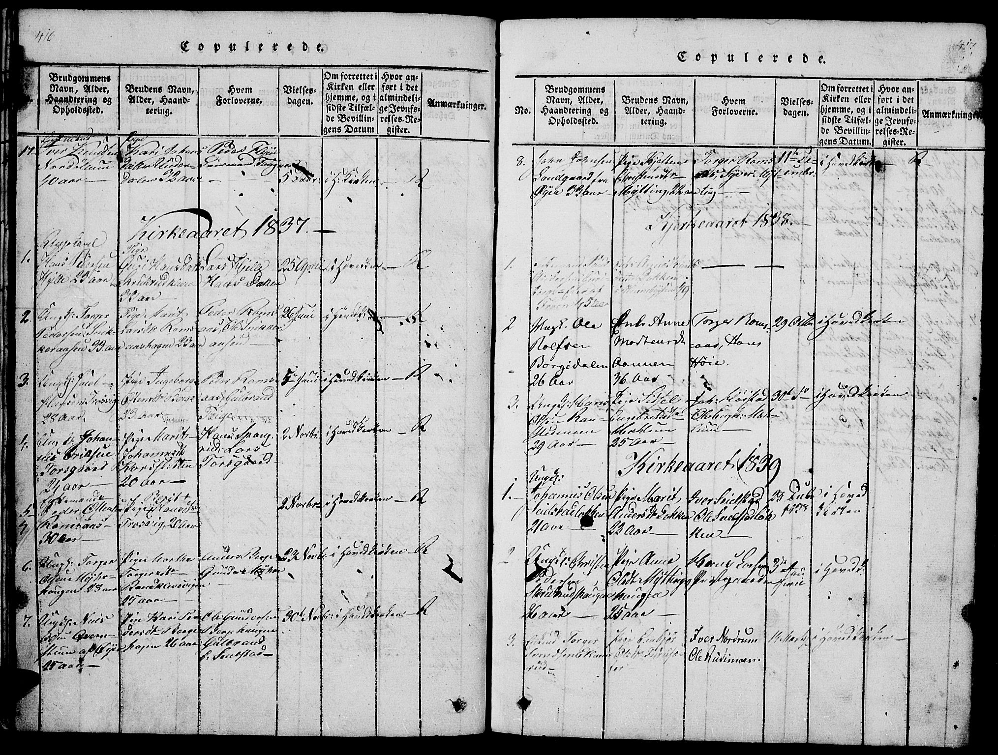 Ringebu prestekontor, SAH/PREST-082/H/Ha/Hab/L0001: Parish register (copy) no. 1, 1821-1839, p. 416-417