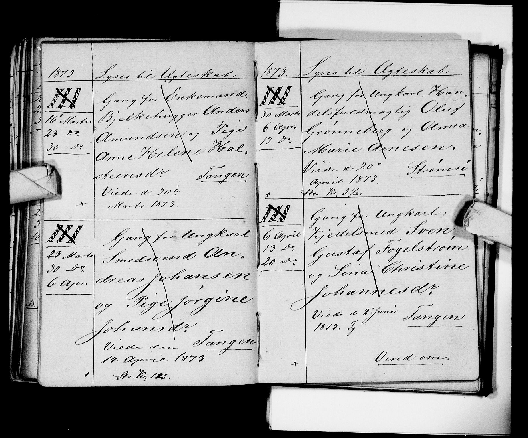 Strømsø kirkebøker, AV/SAKO-A-246/H/Ha/L0003: Banns register no. 3, 1866-1874