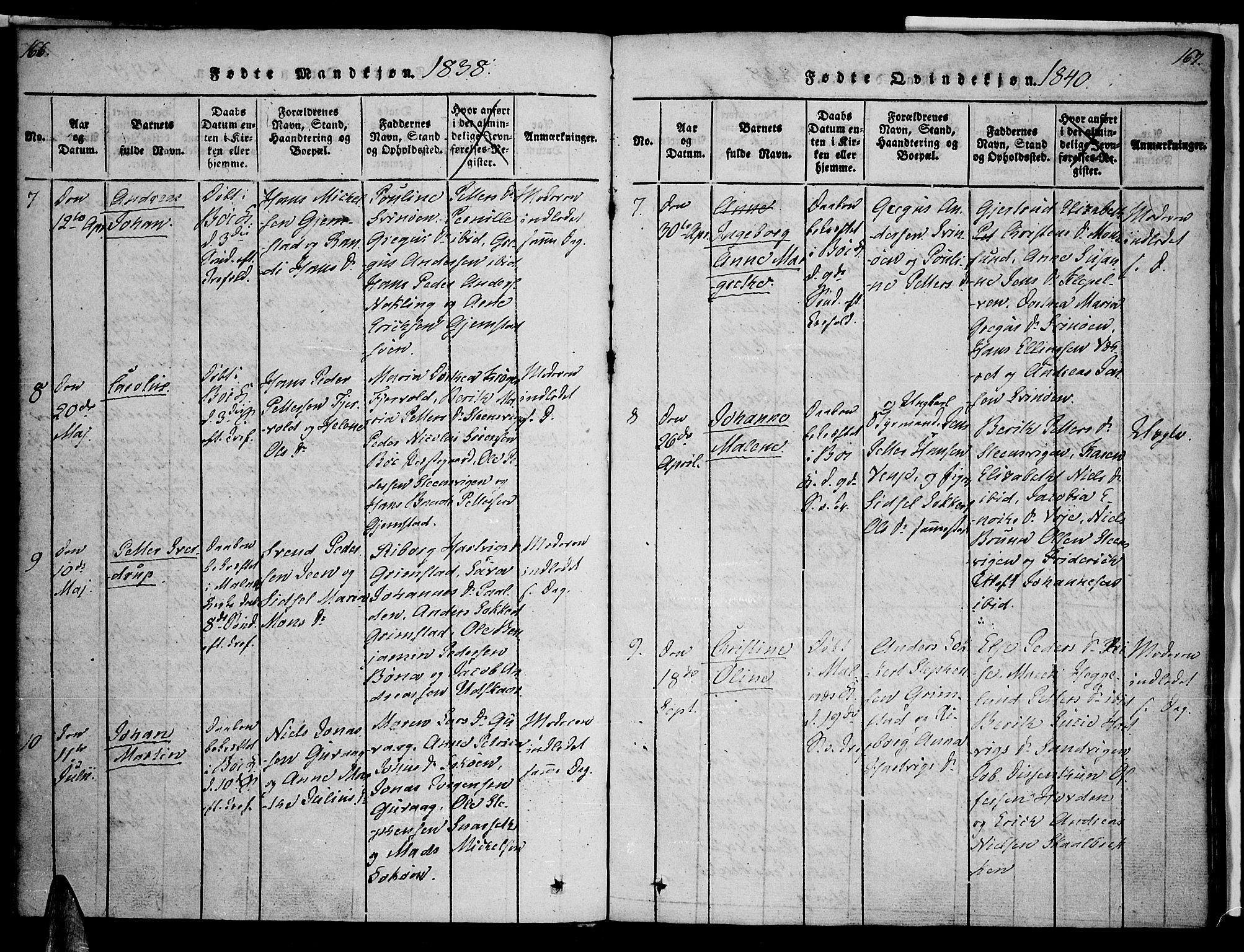 Ministerialprotokoller, klokkerbøker og fødselsregistre - Nordland, AV/SAT-A-1459/891/L1298: Parish register (official) no. 891A03, 1820-1840, p. 166-167