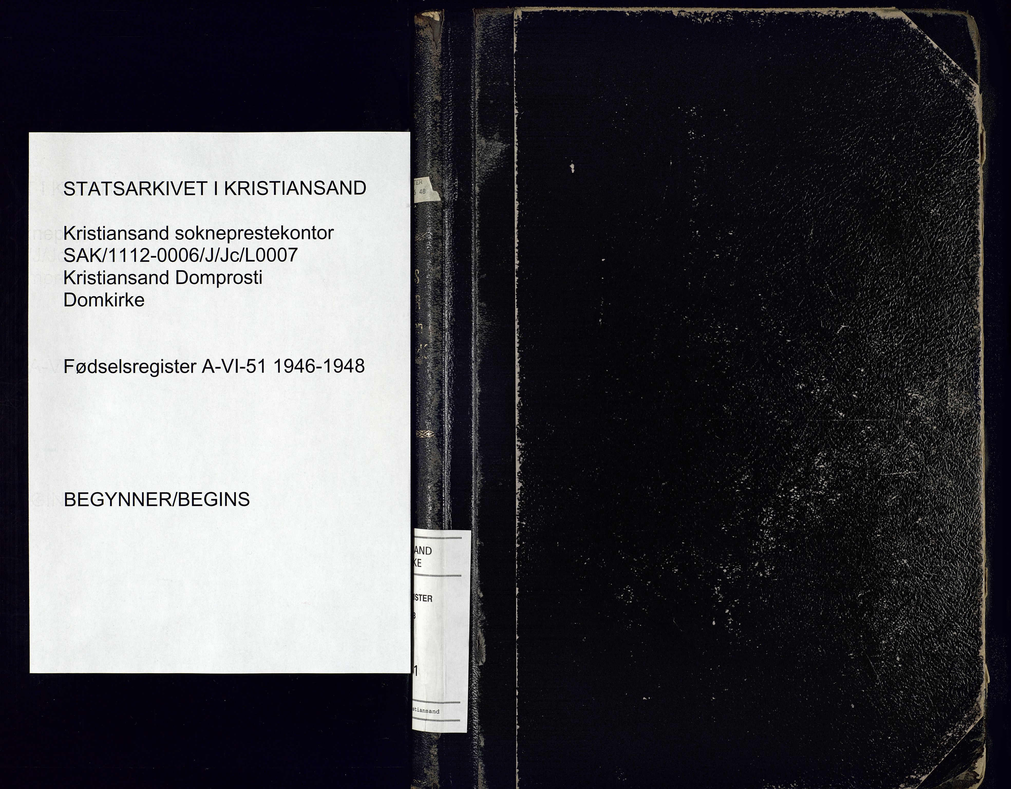 Kristiansand domprosti, SAK/1112-0006/J/Jc/L0007: Birth register no. A-VI-51, 1946-1948