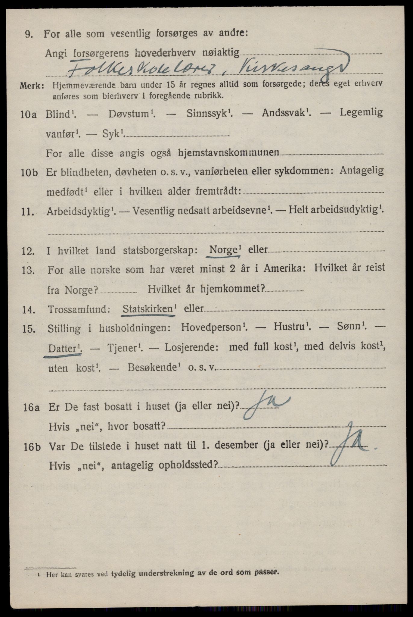 SAST, 1920 census for Skjold, 1920, p. 3883