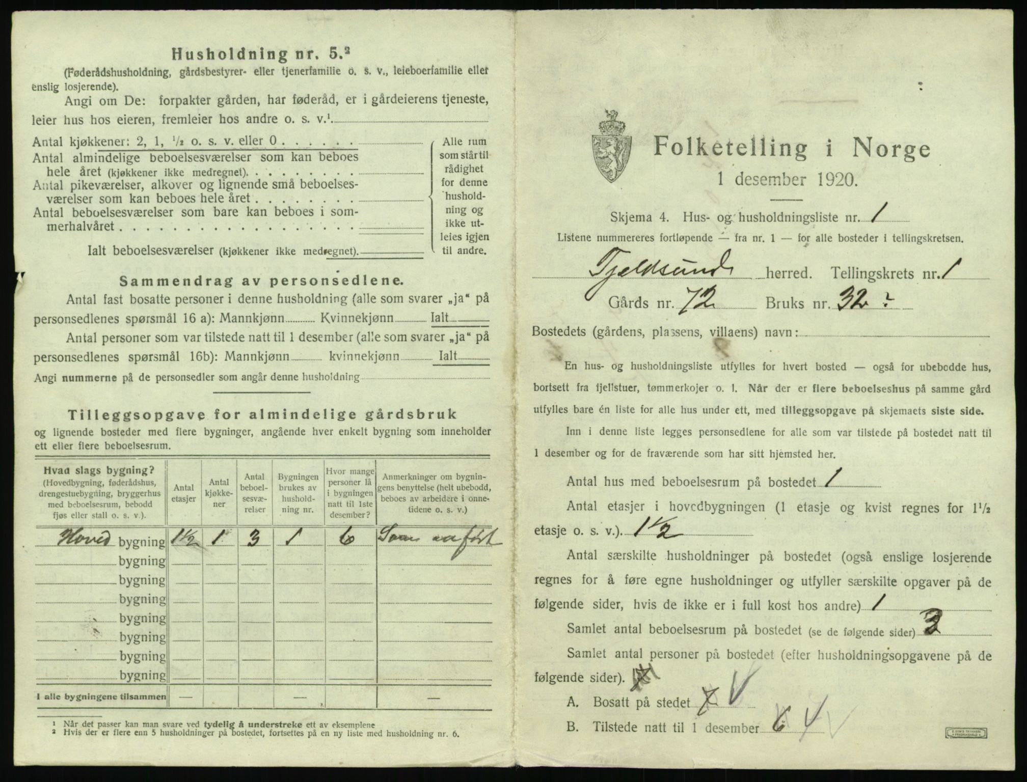 SAT, 1920 census for Tjeldsund, 1920, p. 30