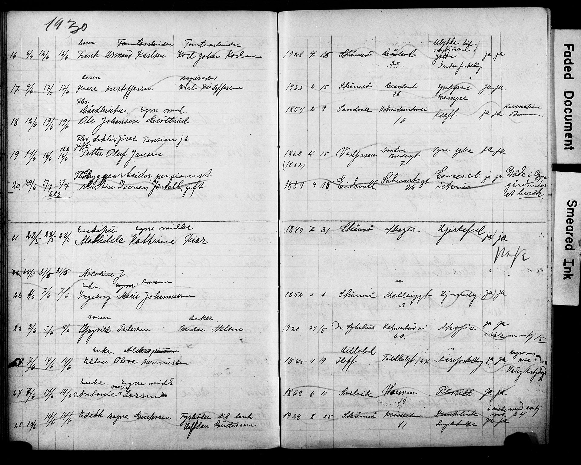 Strømsø kirkebøker, AV/SAKO-A-246/Y/Ya/L0008: Parish register draft no. I 8, 1916-1931