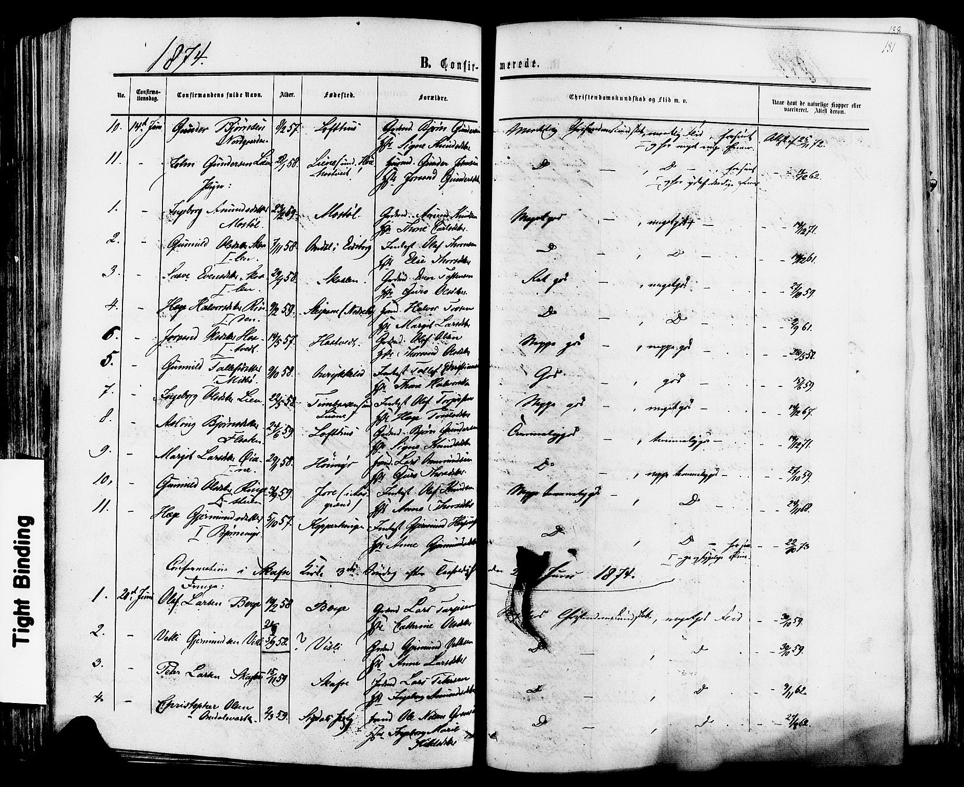Mo kirkebøker, SAKO/A-286/F/Fa/L0006: Parish register (official) no. I 6, 1865-1885, p. 131