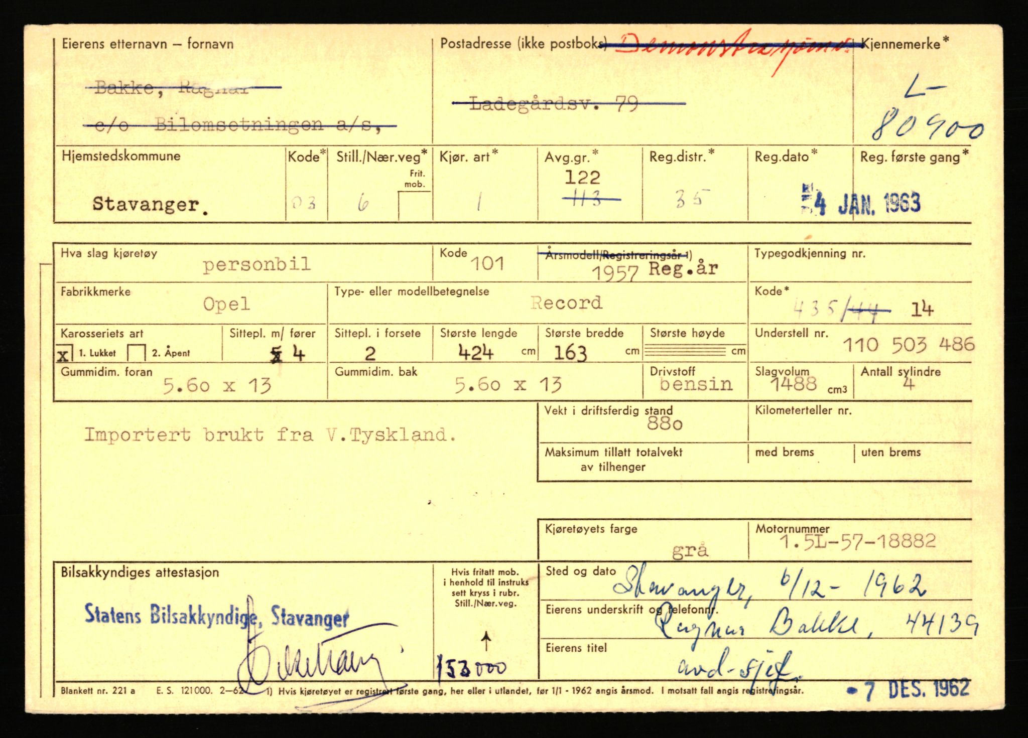 Stavanger trafikkstasjon, AV/SAST-A-101942/0/F/L0071: L-80500 - L-82199, 1930-1971, p. 703