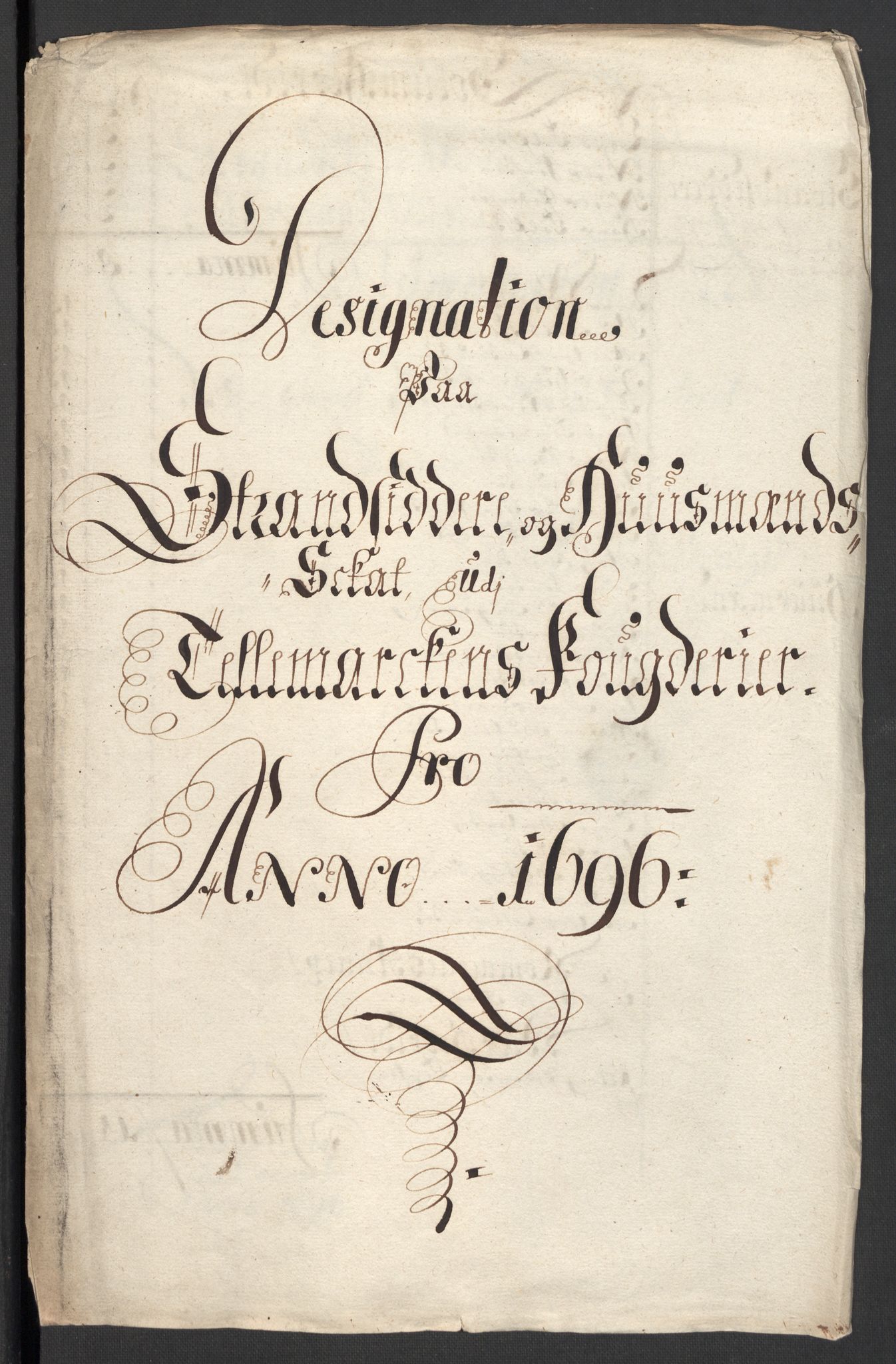 Rentekammeret inntil 1814, Reviderte regnskaper, Fogderegnskap, RA/EA-4092/R36/L2095: Fogderegnskap Øvre og Nedre Telemark og Bamble, 1696, p. 2