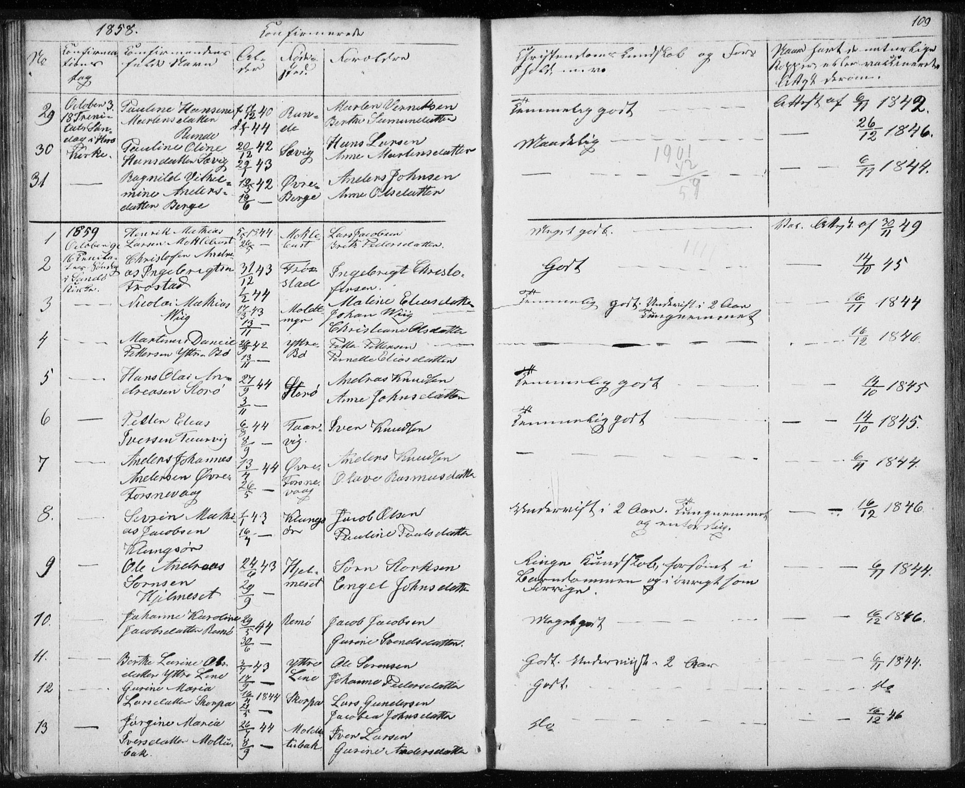 Ministerialprotokoller, klokkerbøker og fødselsregistre - Møre og Romsdal, AV/SAT-A-1454/507/L0079: Parish register (copy) no. 507C02, 1854-1877, p. 109