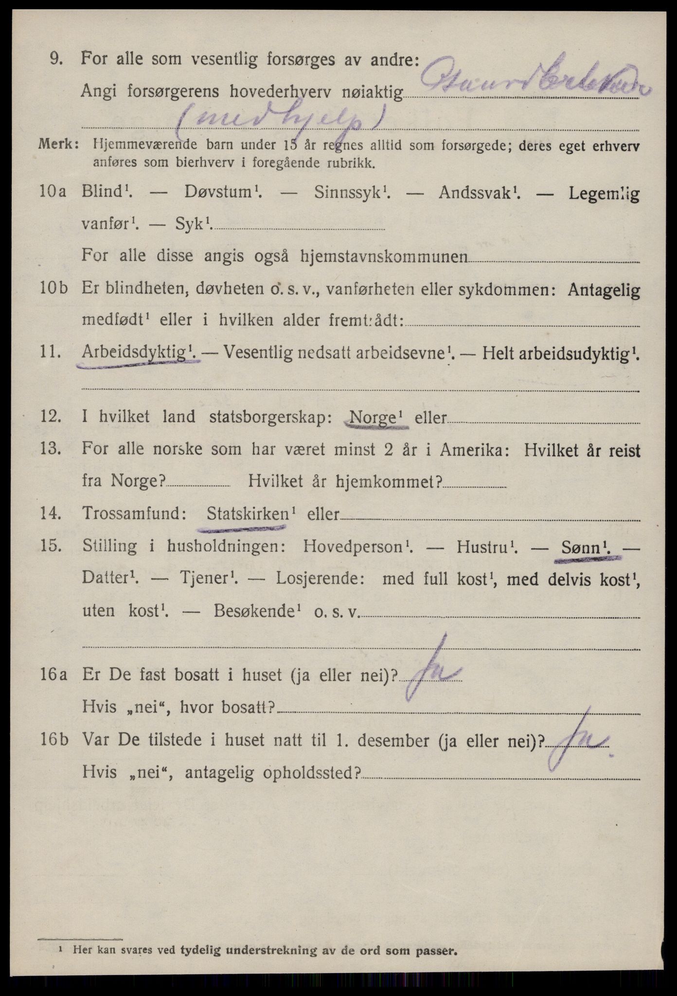 SAT, 1920 census for Veøy, 1920, p. 4704