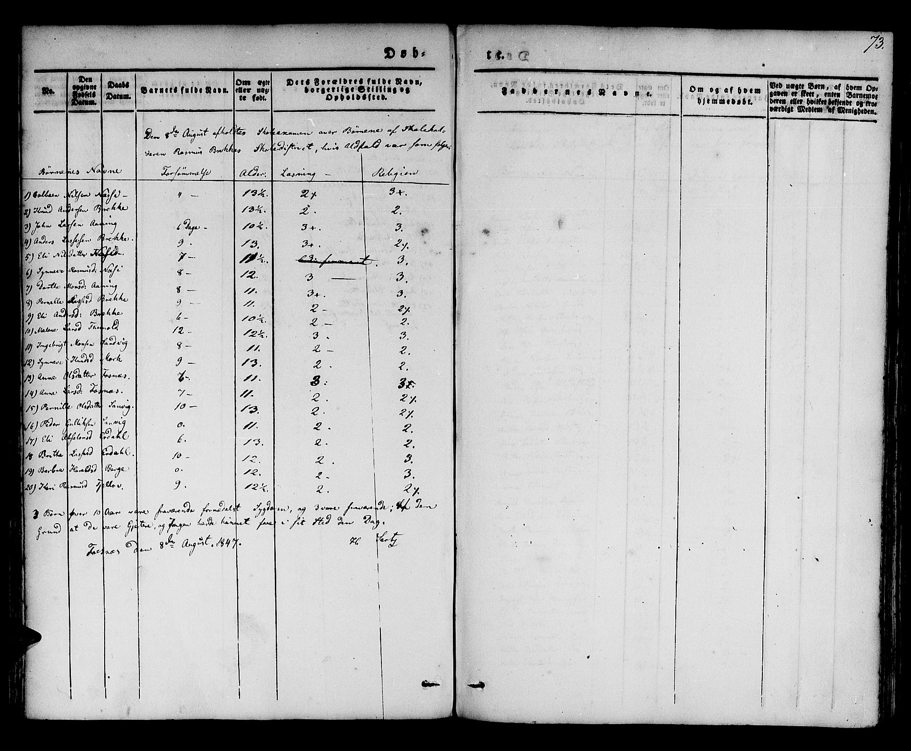 Stryn Sokneprestembete, SAB/A-82501: Parish register (official) no. A 1, 1832-1845, p. 73
