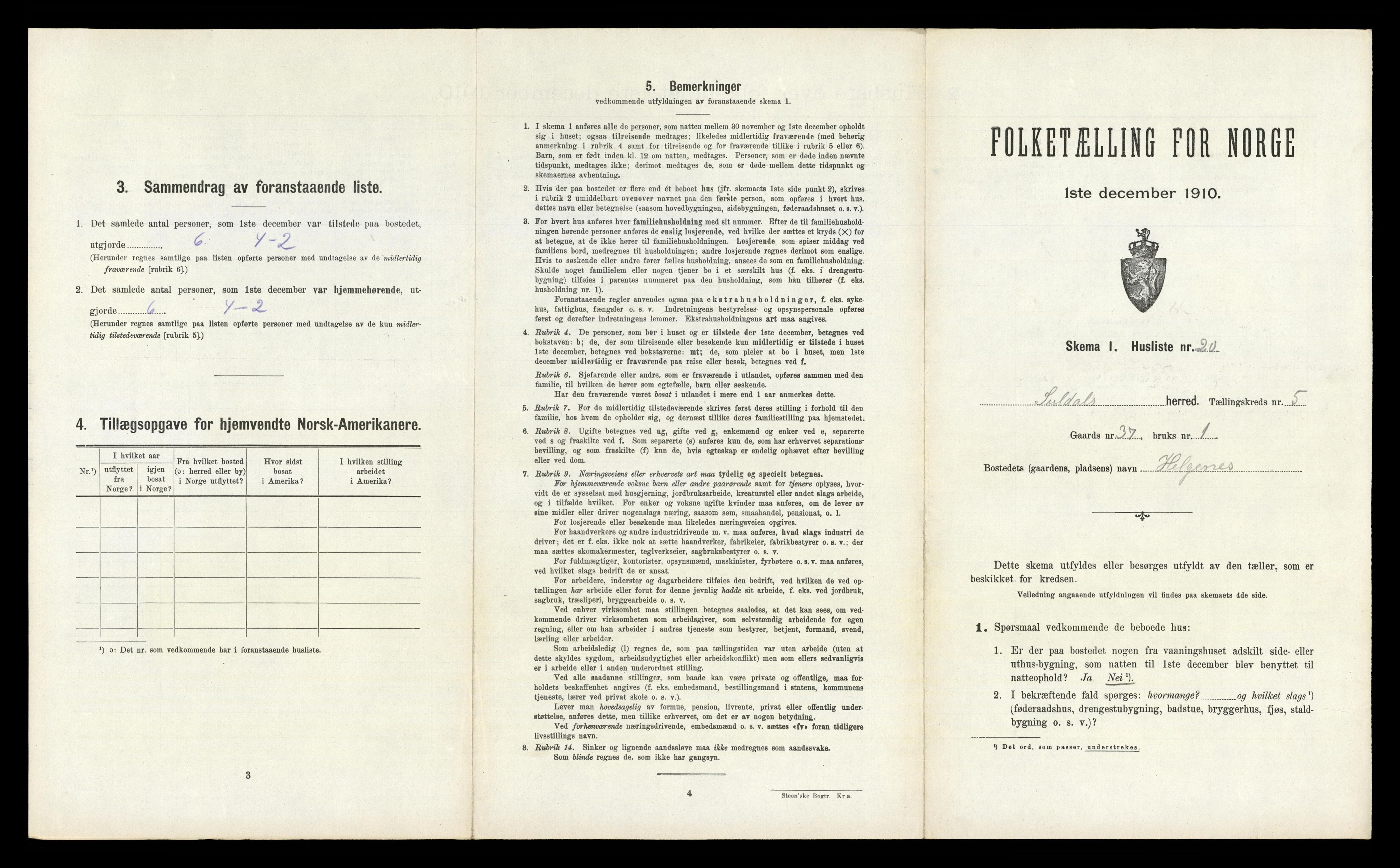 RA, 1910 census for Suldal, 1910, p. 389