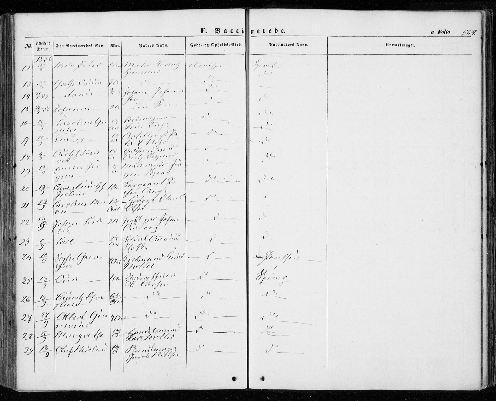 Ministerialprotokoller, klokkerbøker og fødselsregistre - Sør-Trøndelag, AV/SAT-A-1456/601/L0051: Parish register (official) no. 601A19, 1848-1857, p. 564