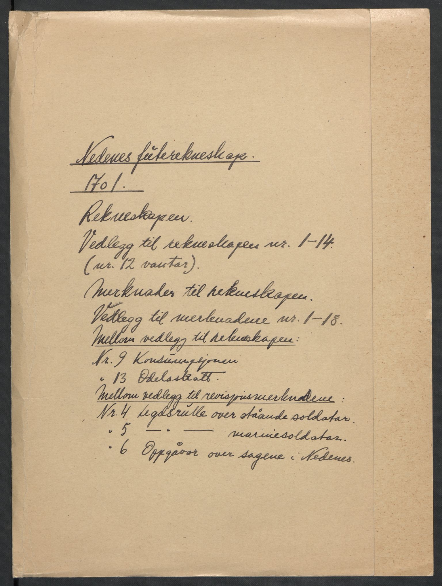 Rentekammeret inntil 1814, Reviderte regnskaper, Fogderegnskap, AV/RA-EA-4092/R39/L2315: Fogderegnskap Nedenes, 1700-1701, p. 208