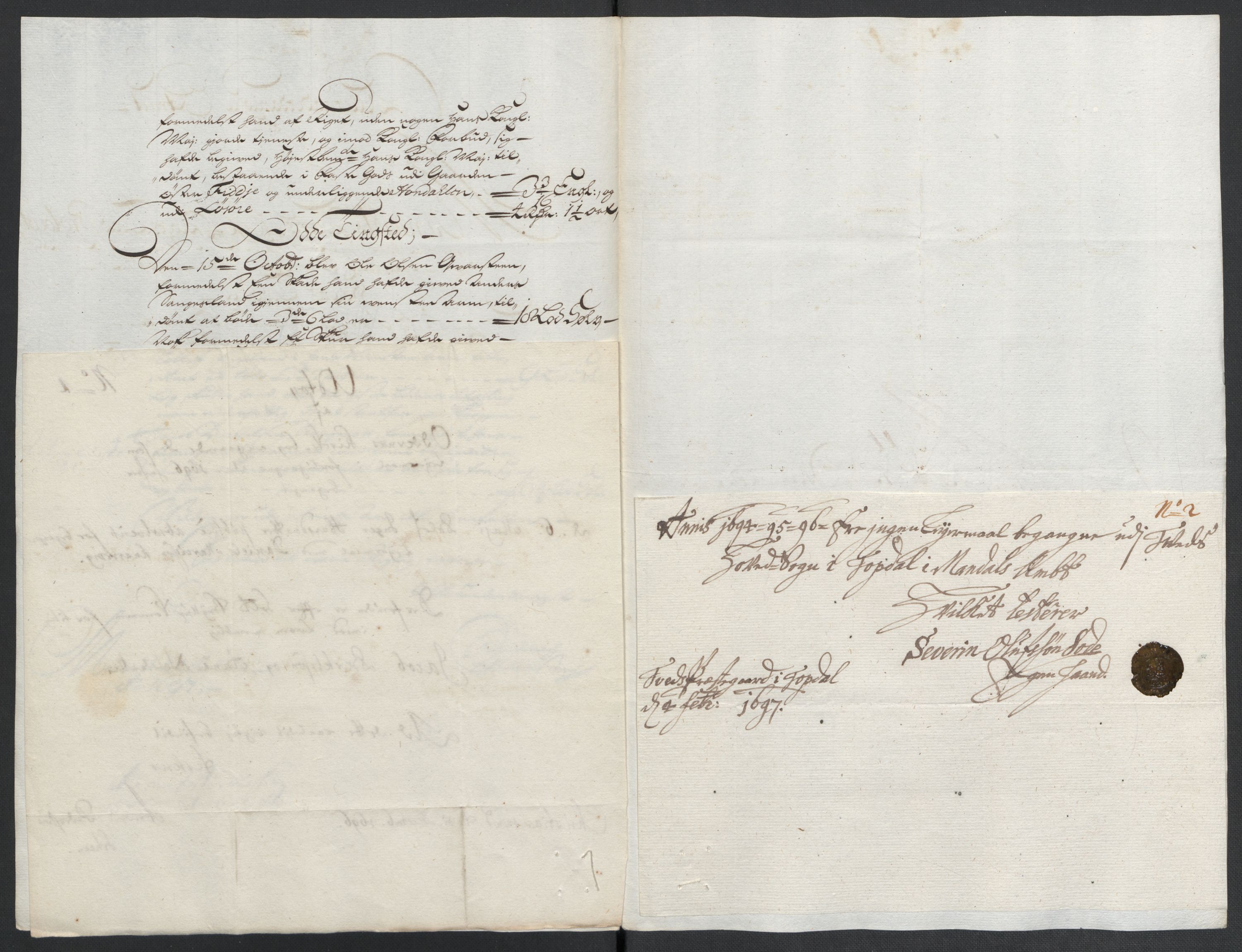 Rentekammeret inntil 1814, Reviderte regnskaper, Fogderegnskap, RA/EA-4092/R43/L2546: Fogderegnskap Lista og Mandal, 1696-1697, p. 81