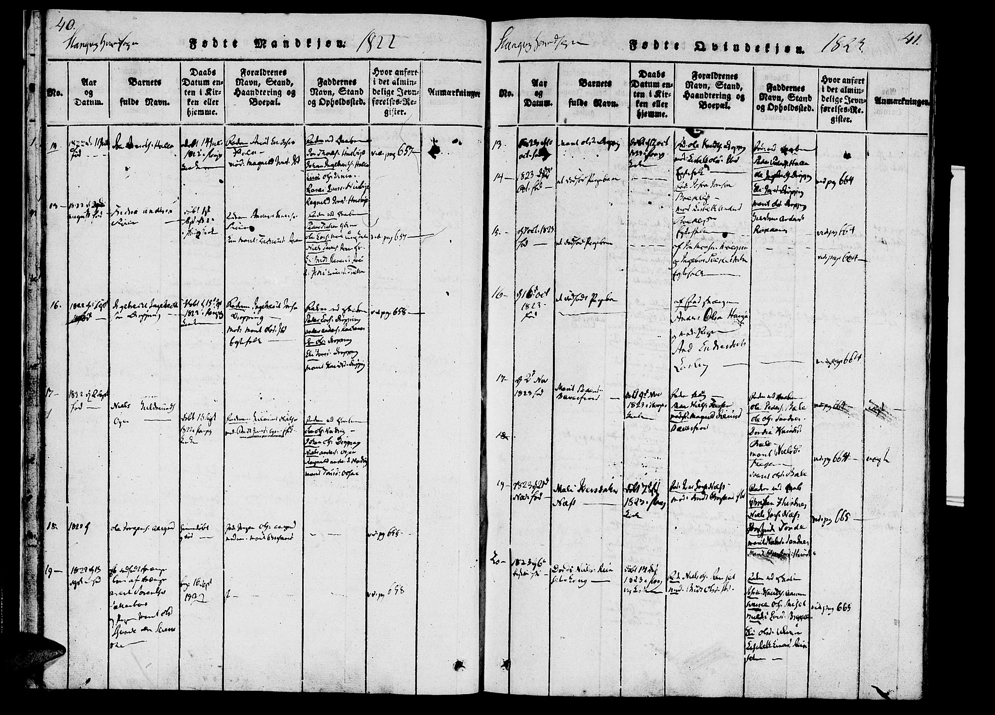 Ministerialprotokoller, klokkerbøker og fødselsregistre - Møre og Romsdal, AV/SAT-A-1454/592/L1023: Parish register (official) no. 592A02, 1820-1830, p. 40-41