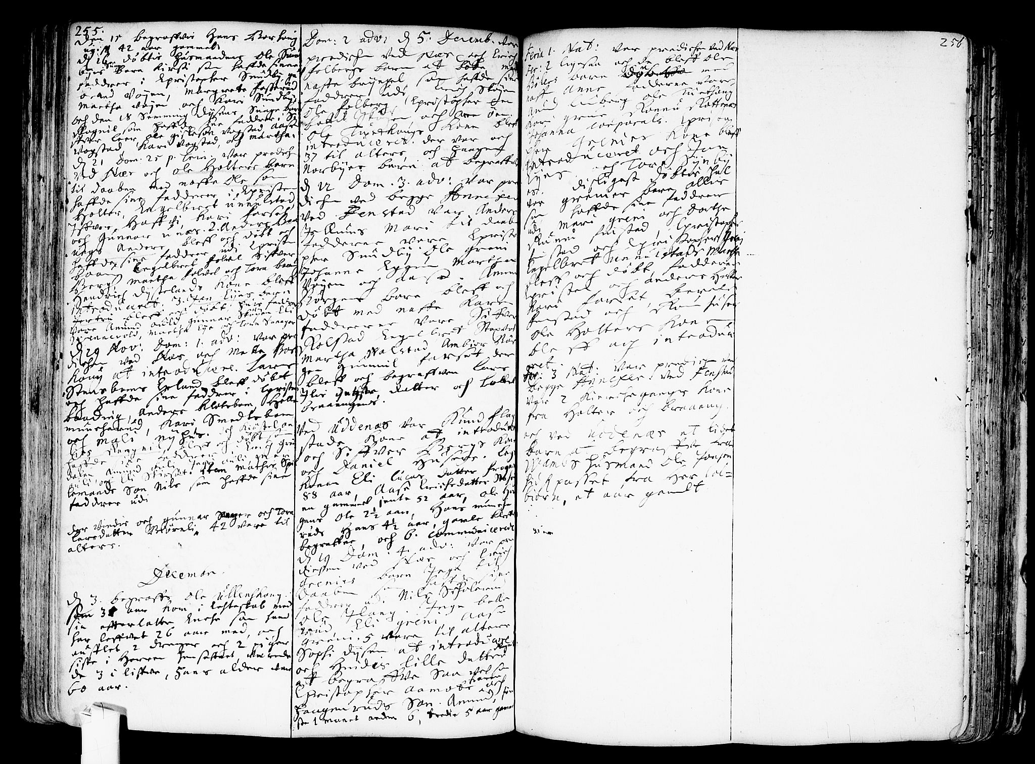 Nes prestekontor Kirkebøker, AV/SAO-A-10410/F/Fa/L0001: Parish register (official) no. I 1, 1689-1716, p. 255-256